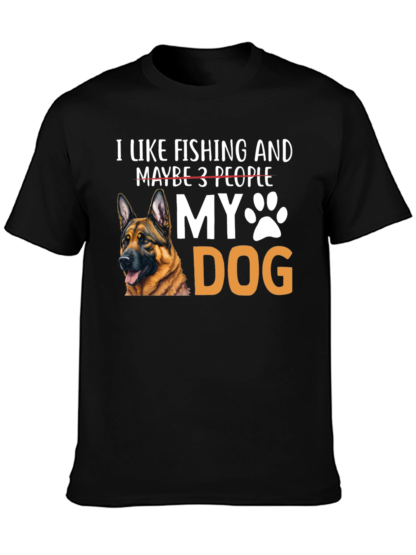 Black I Like Fishing & My Dog T-Shirt view 3
