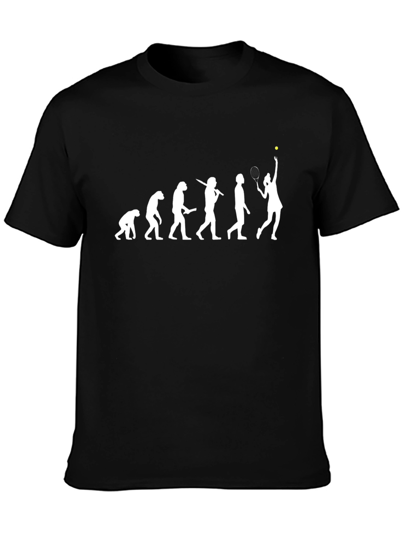 Black Tennis Evolution T-Shirt - Funny Tennis Player Gift view 3