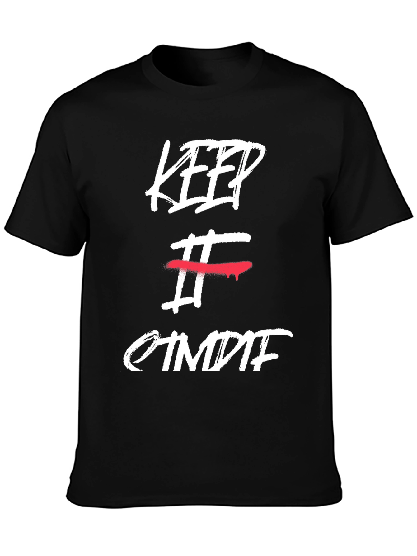 Black Keep It OTMDF T-Shirt - Stylish Graphic Tee view 3