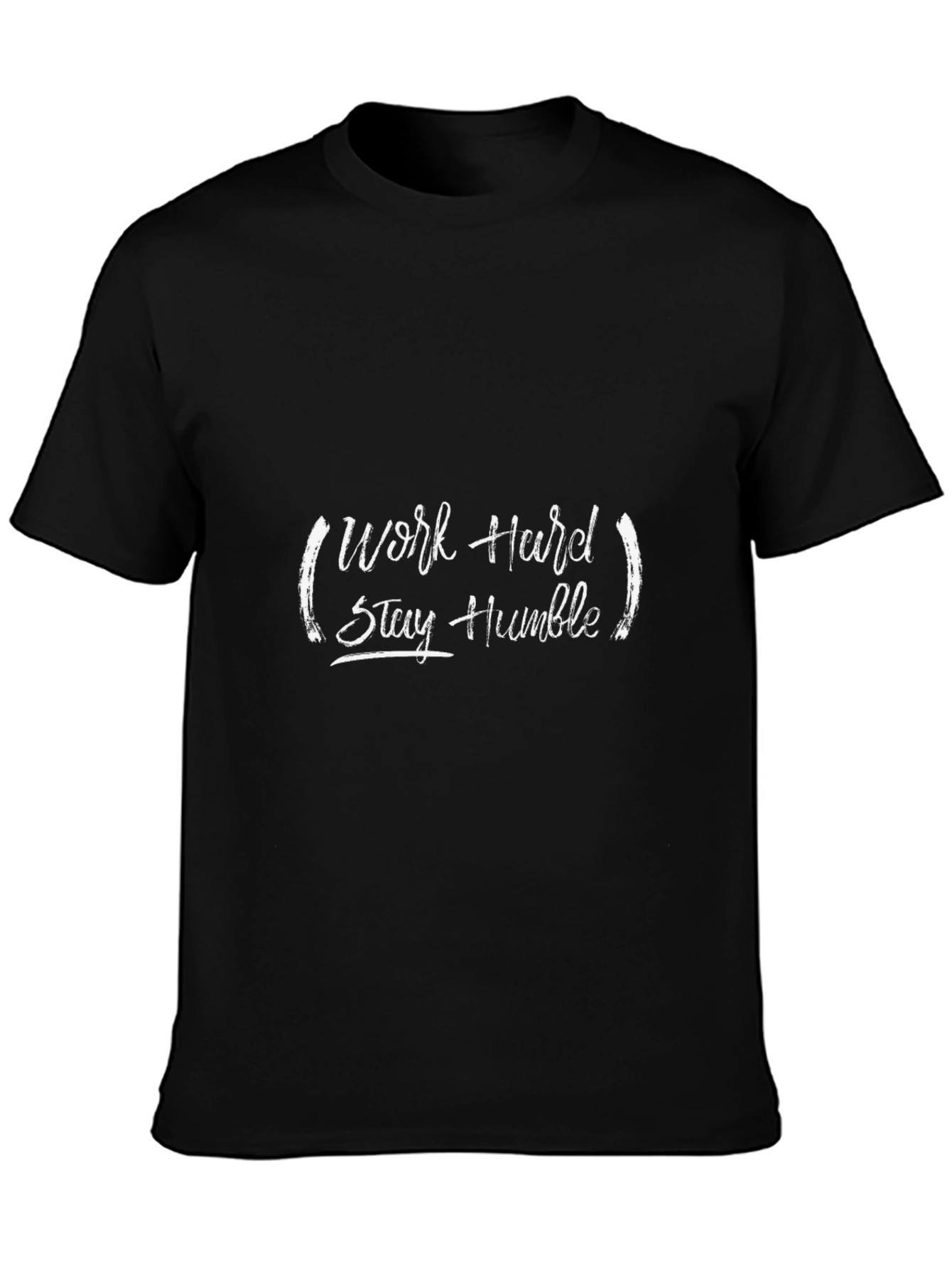 Black Work Hard Stay Humble Black Graphic Tee view 3