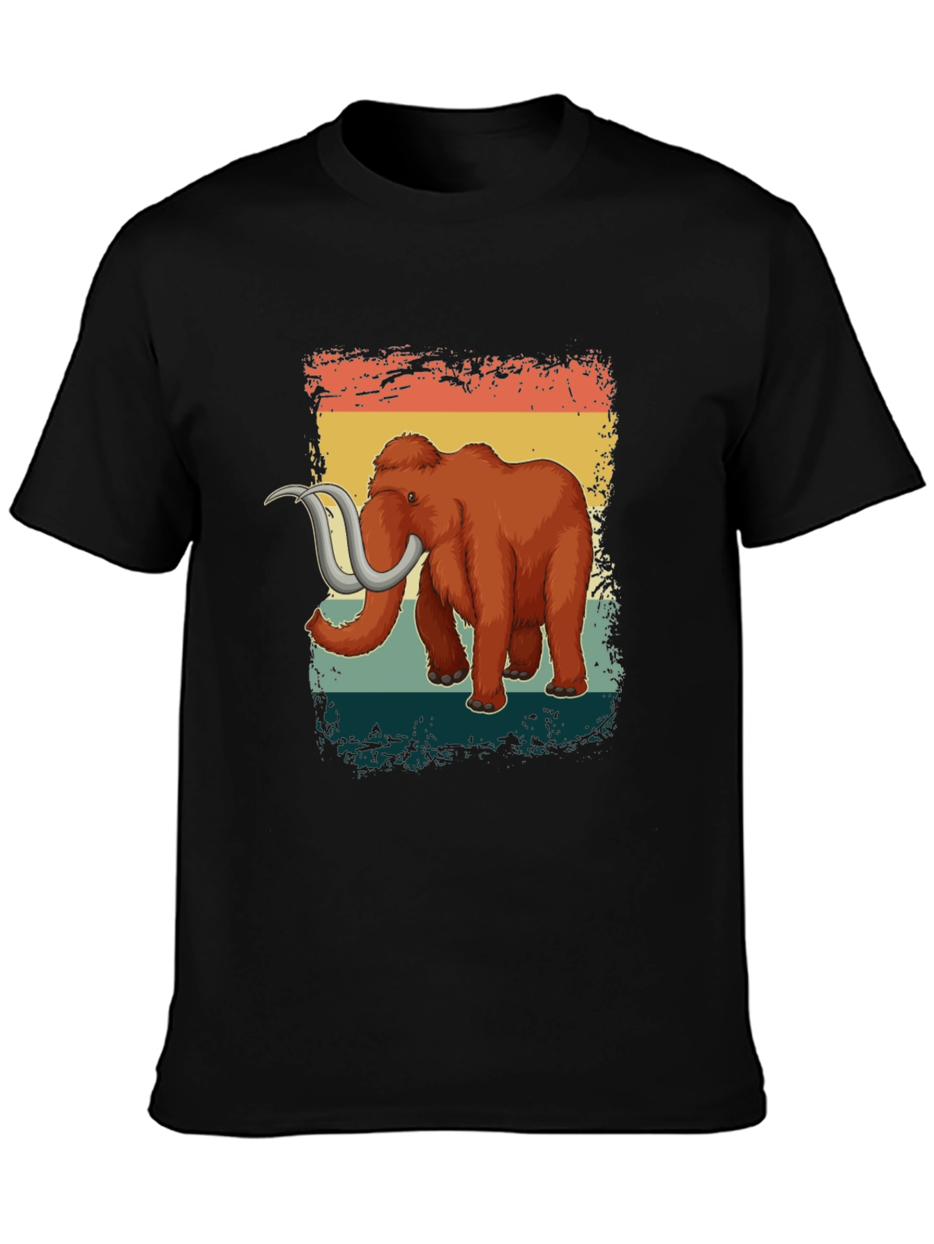Black Retro Mammoth Graphic T-Shirt Vintage Style Tee view 3