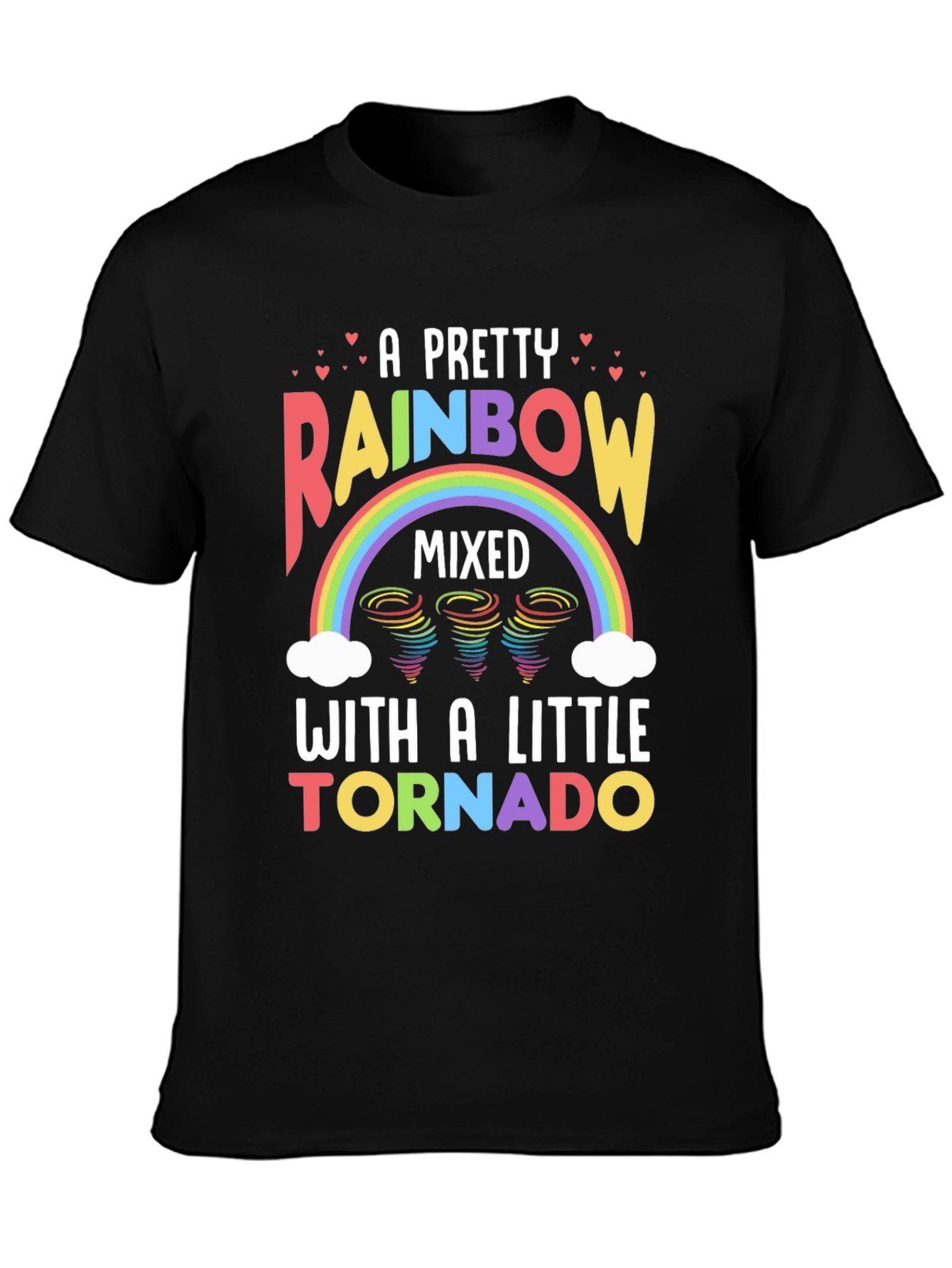Black Rainbow Tornado T-Shirt, Unique Weather Design view 3