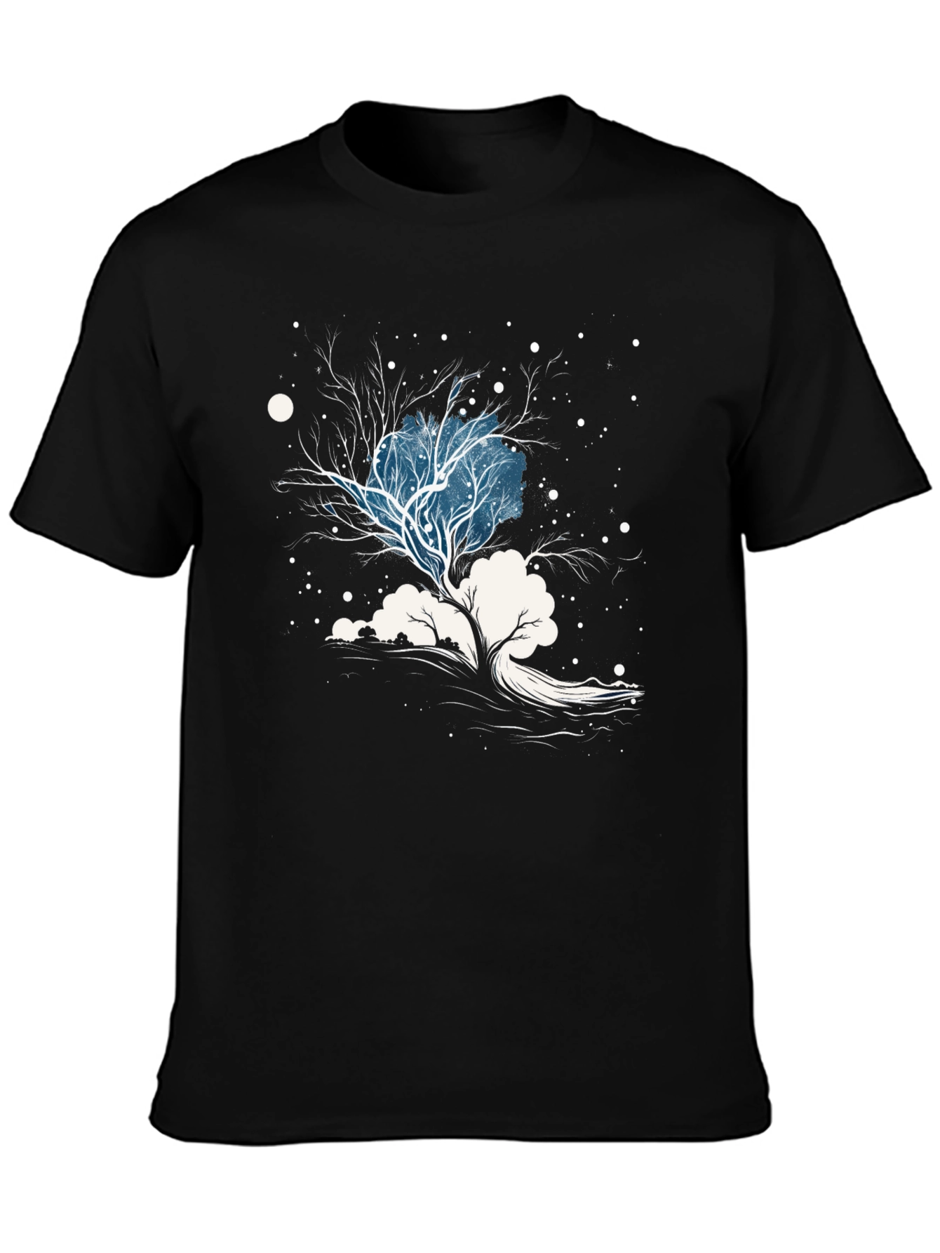 Black Winter Tree Graphic Tee - Stylish Black Cotton Blend view 3
