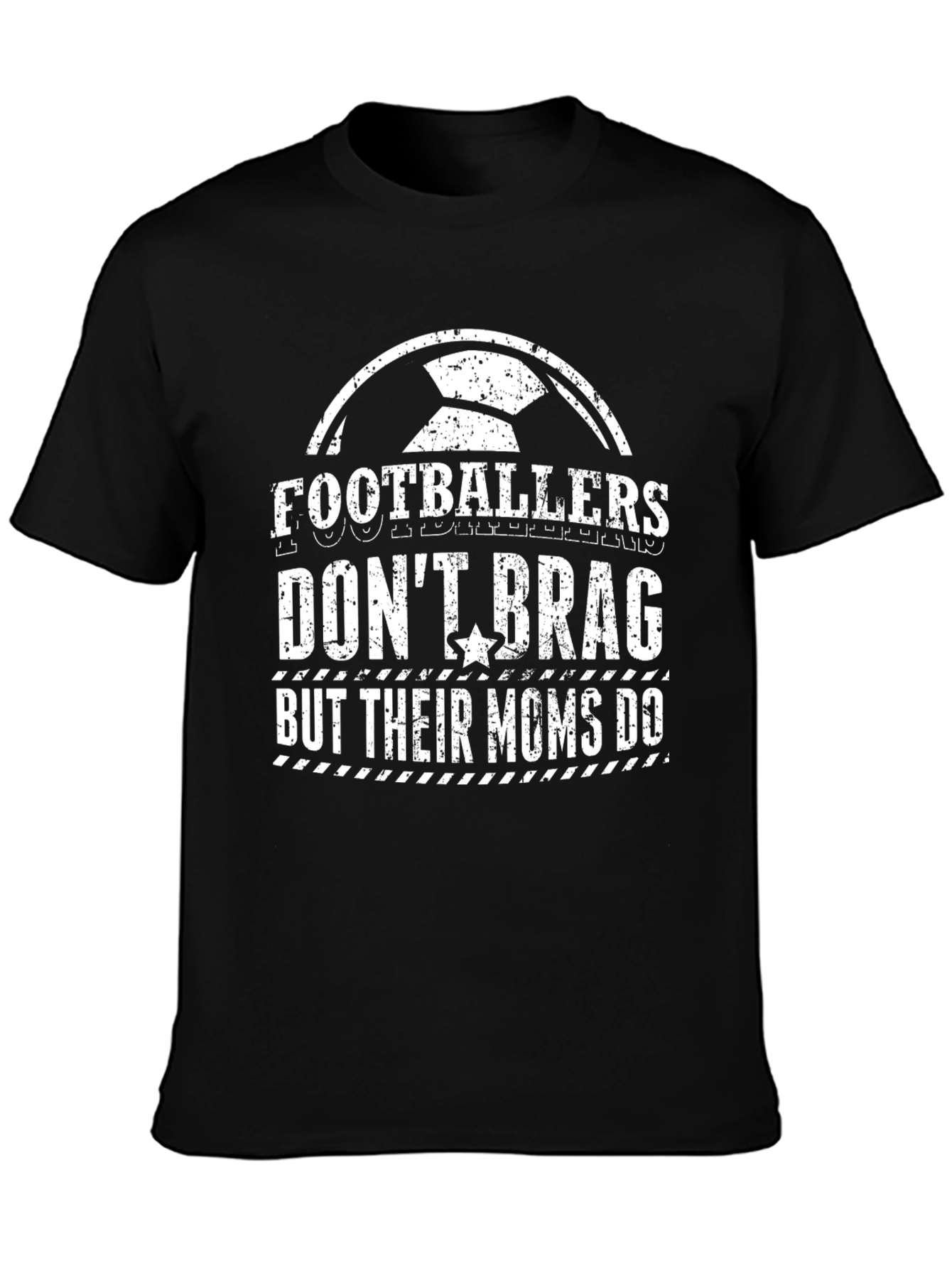 Black Footballer's Mom T-Shirt - Funny Sports Tee view 3