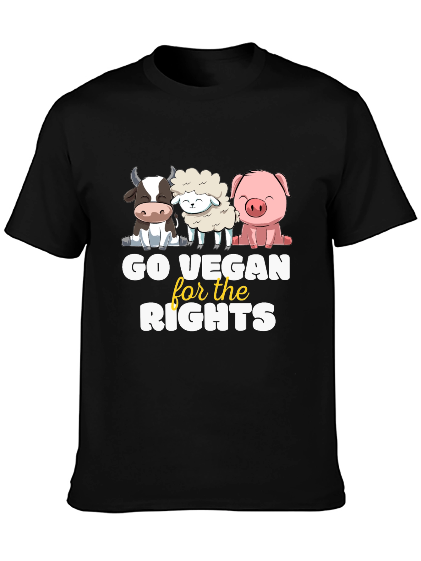 Black Go Vegan for the Rights Tee view 3