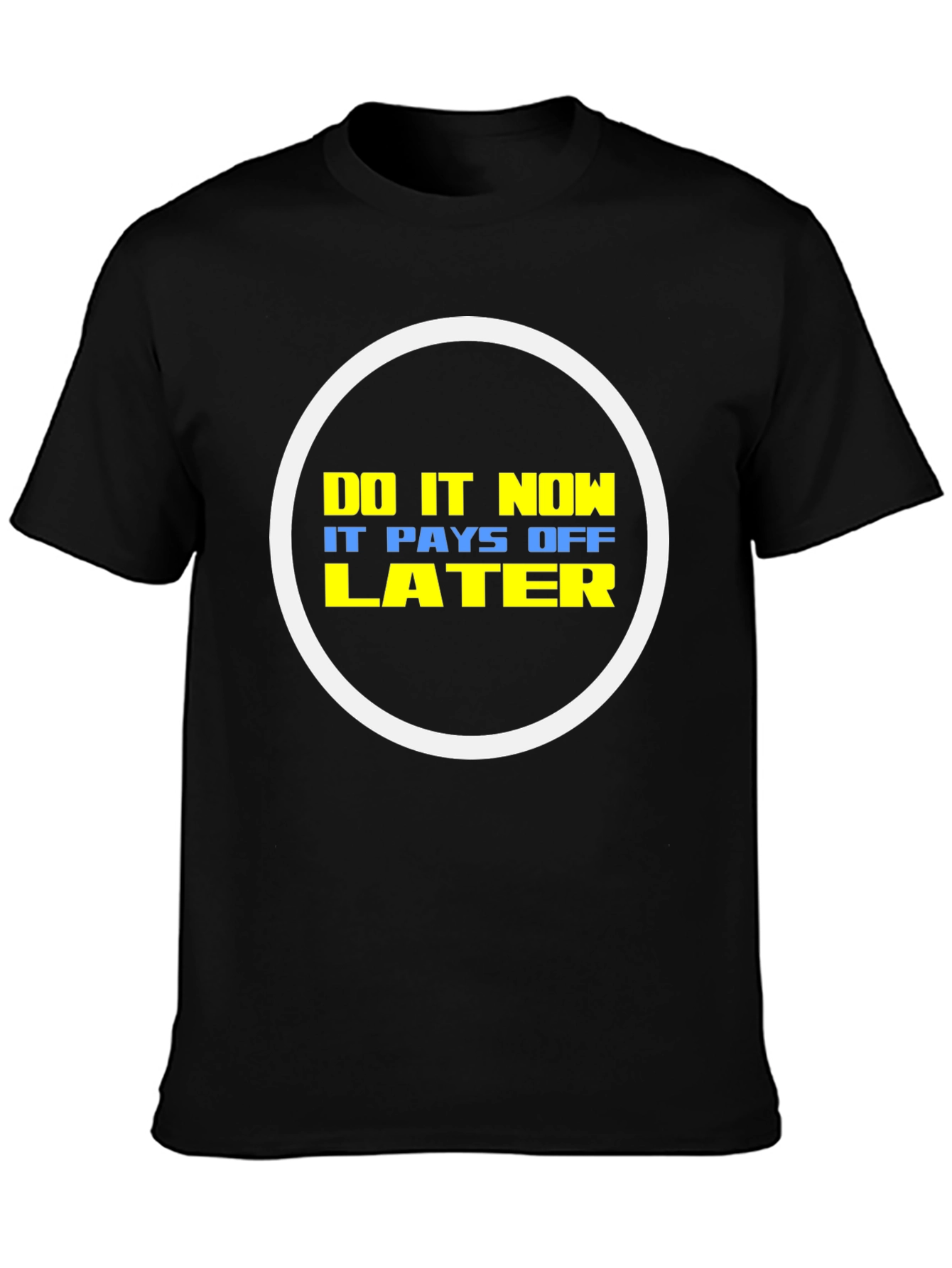 Black Motivational Graphic T-Shirt - Do It Now view 3