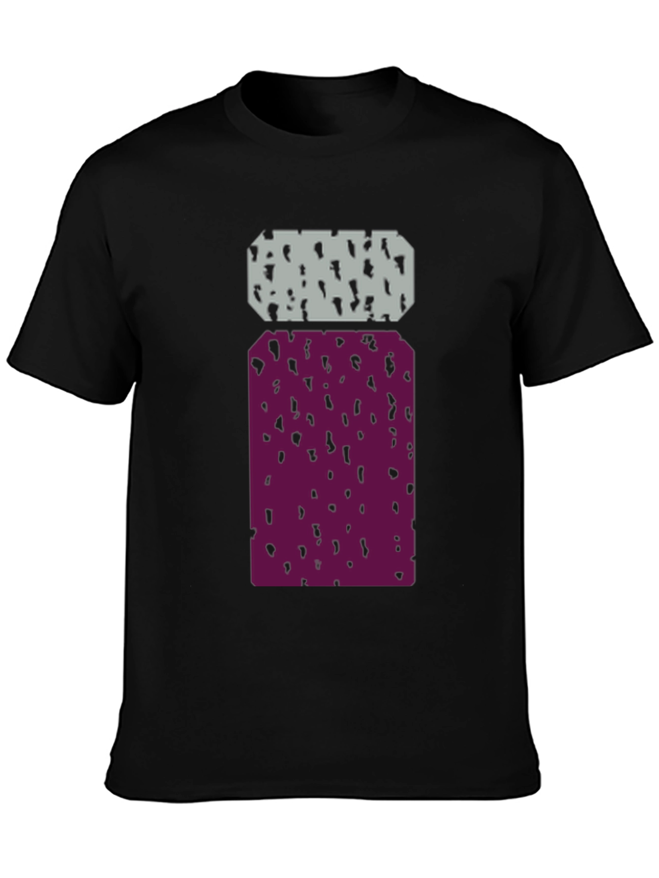 Black Abstract Patterned T-Shirt view 3