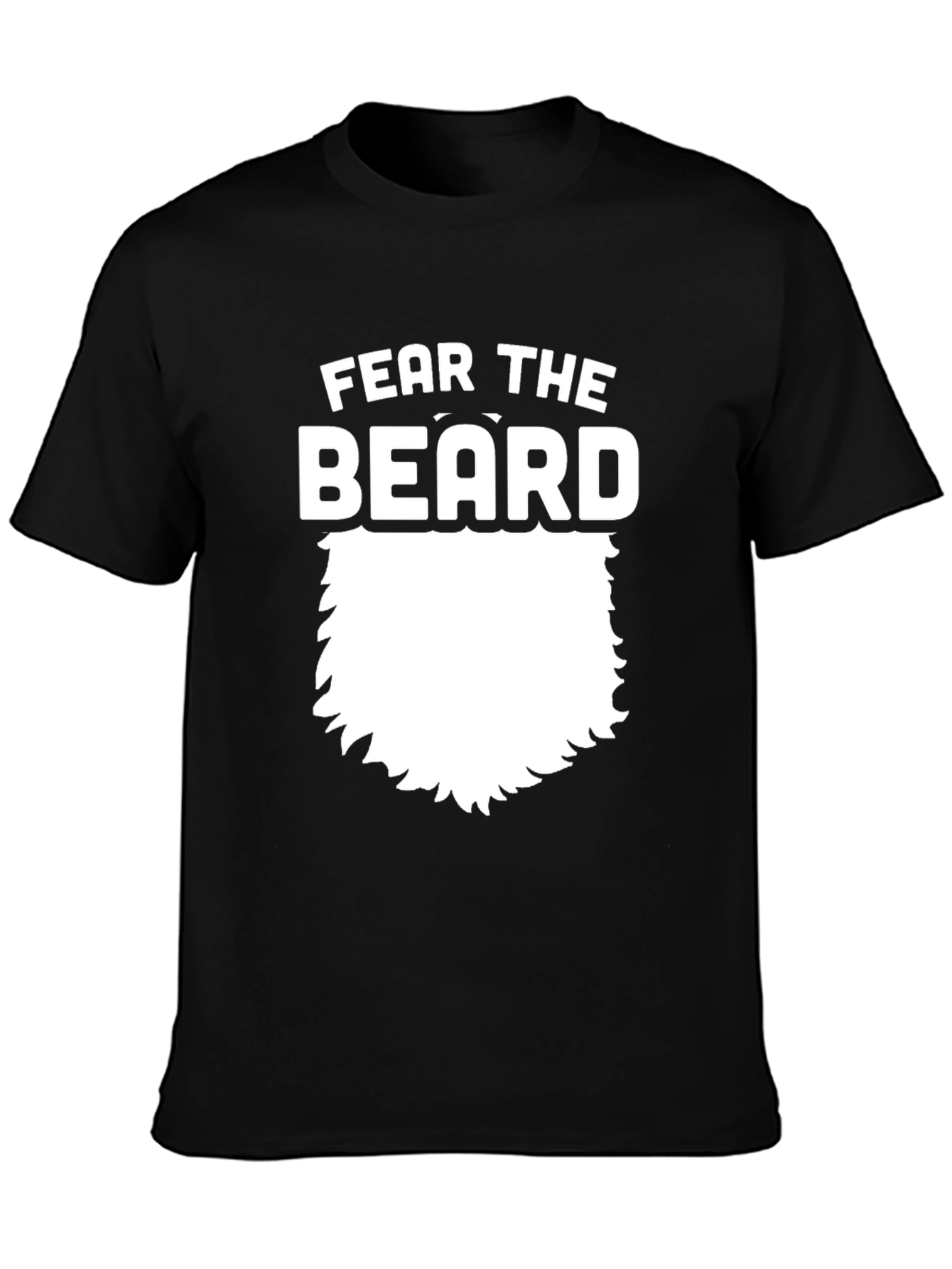 Black Fear The Beard Graphic Tee - Black Cotton T-Shirt view 3