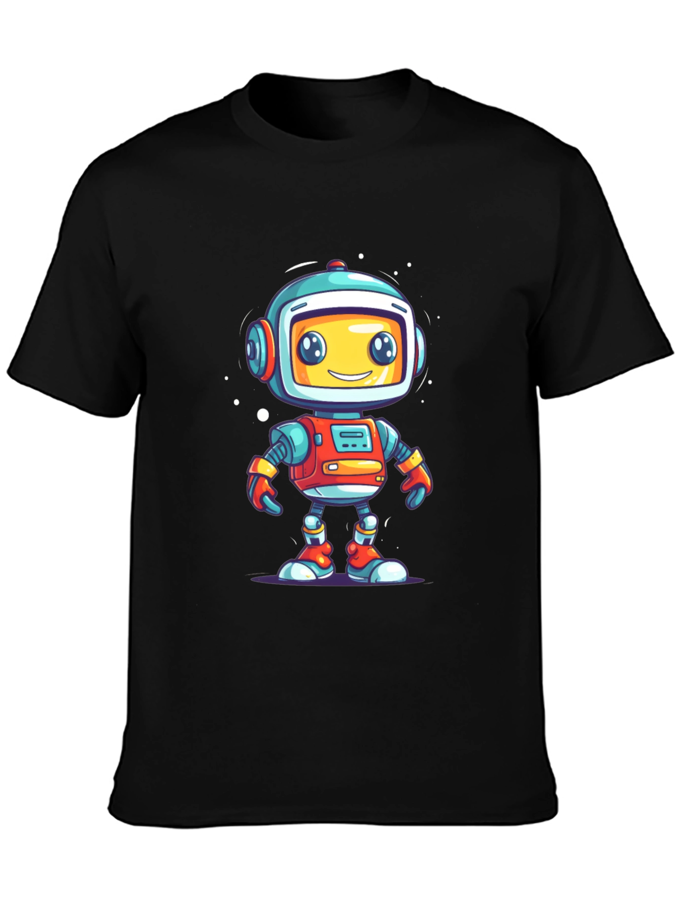 Black Fun Robot Graphic T-Shirt - Black view 3