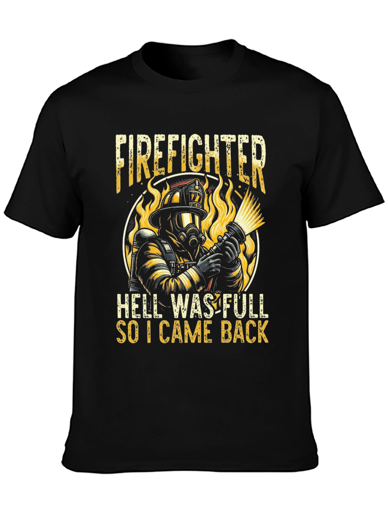 Black Firefighter Graphic T-Shirt view 3
