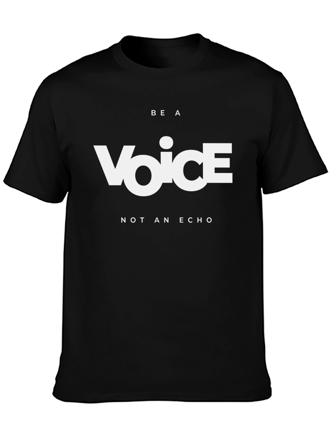 Black Be a Voice T-Shirt - Motivational Black Tee view 3