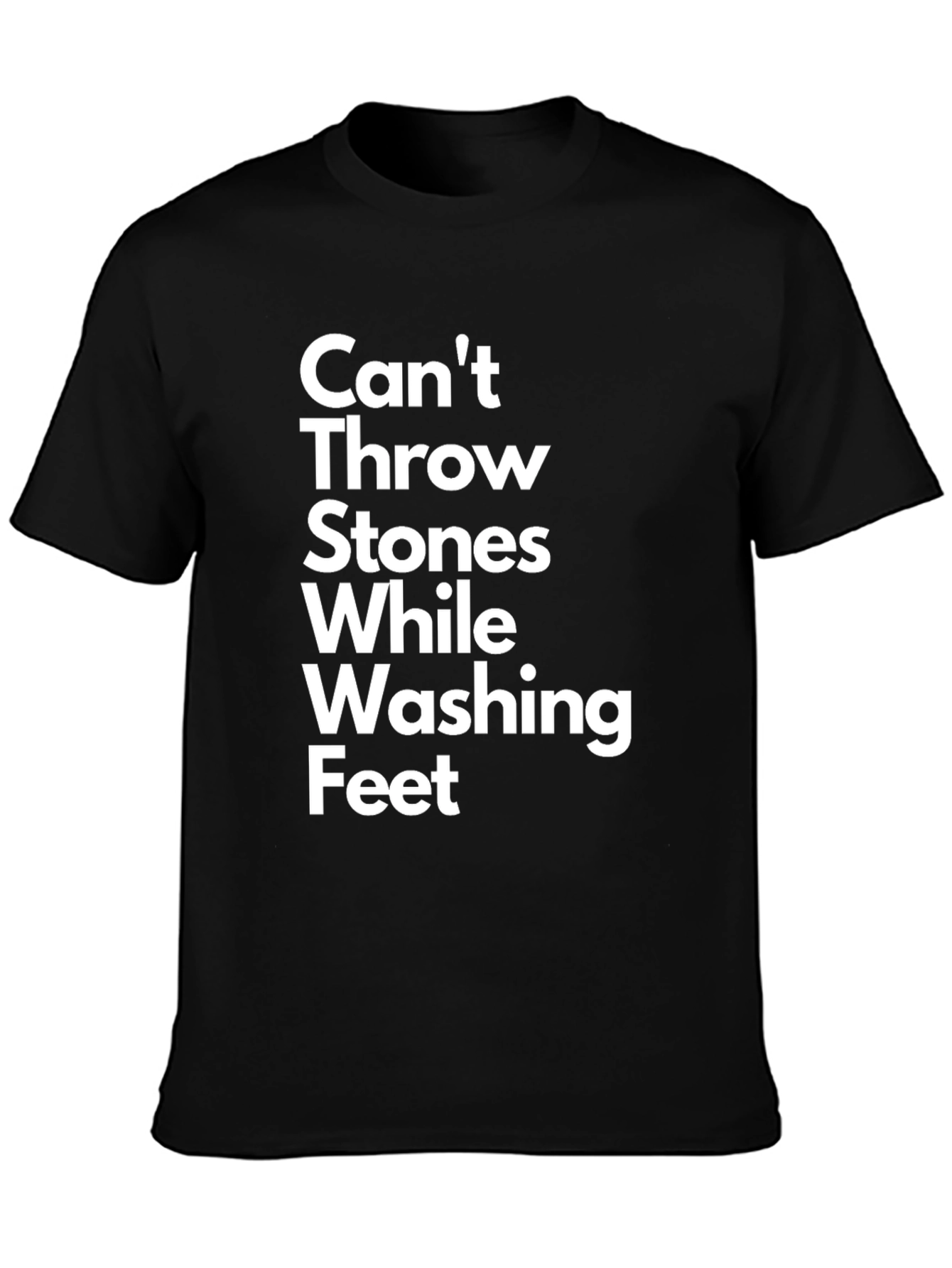 Black Can't Throw Stones T-Shirt - Funny Graphic Tee view 3