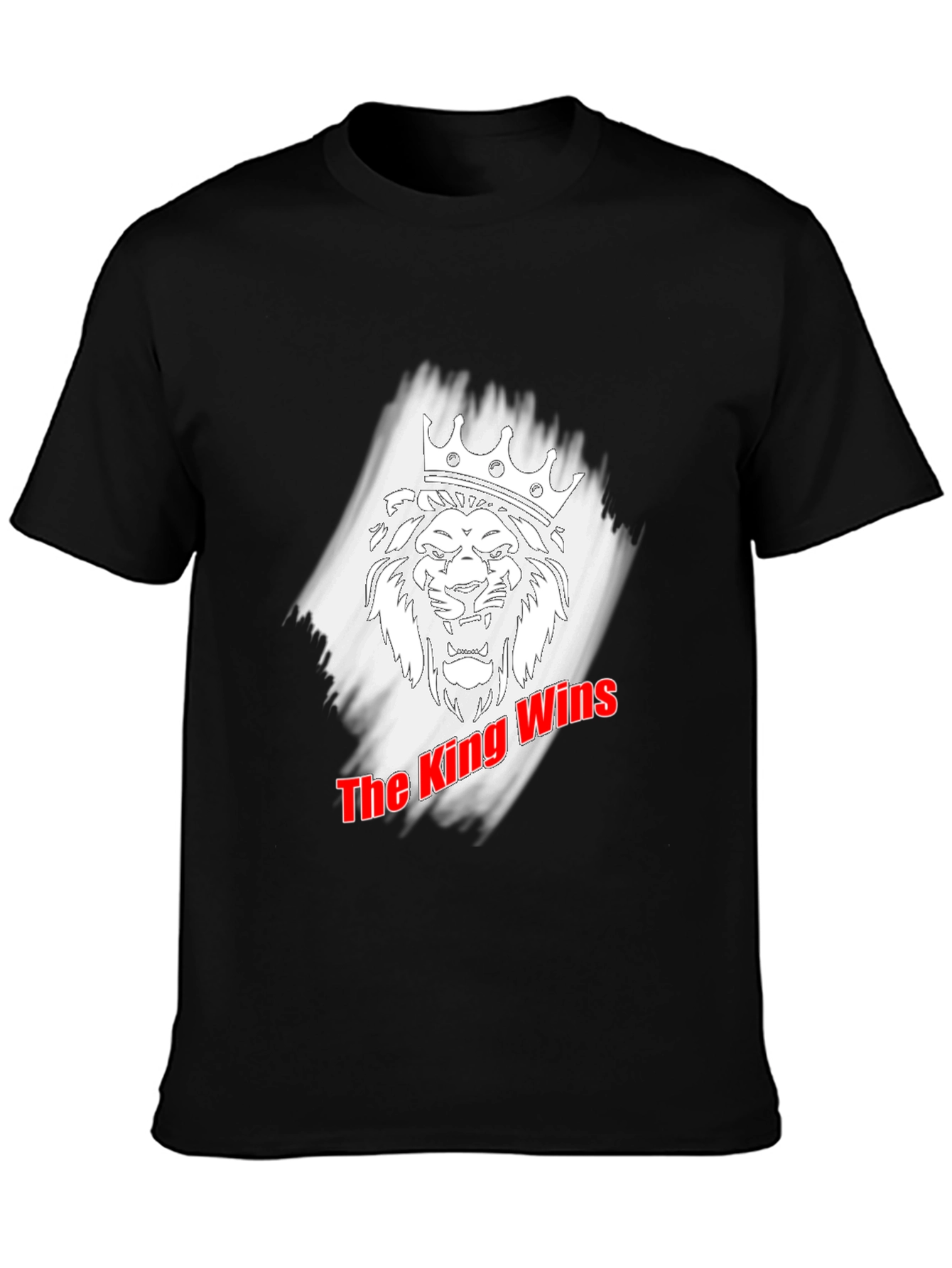 Black King Wins Graphic Tee - Black Cotton T-Shirt view 3