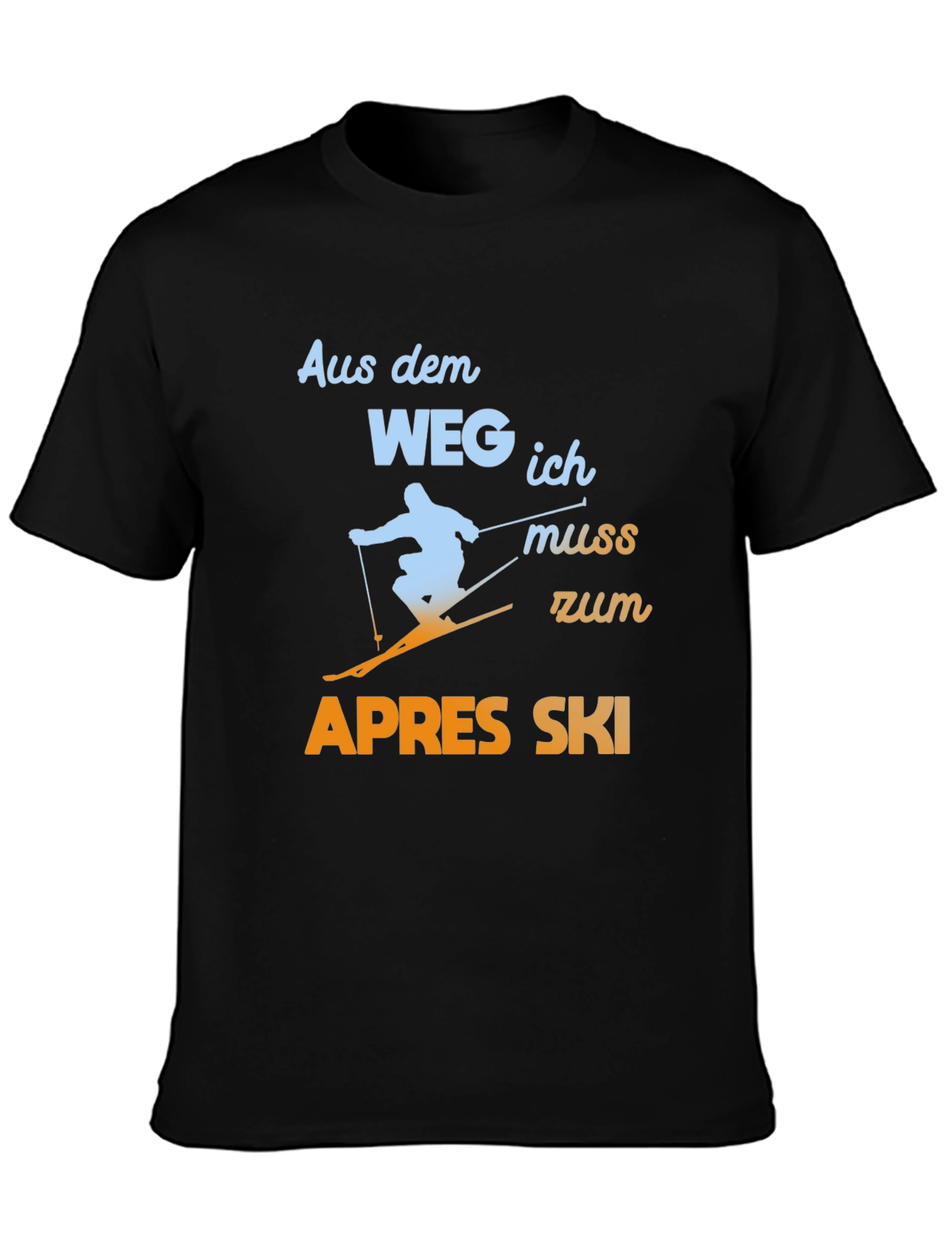 Black Apres Ski T-Shirt - Funny Skiing Tee view 3