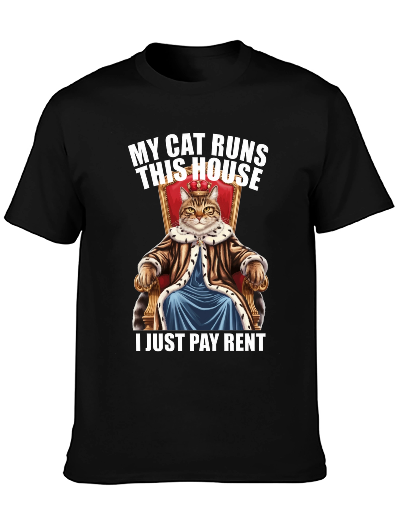 Black My Cat Runs This House Graphic Tee view 3