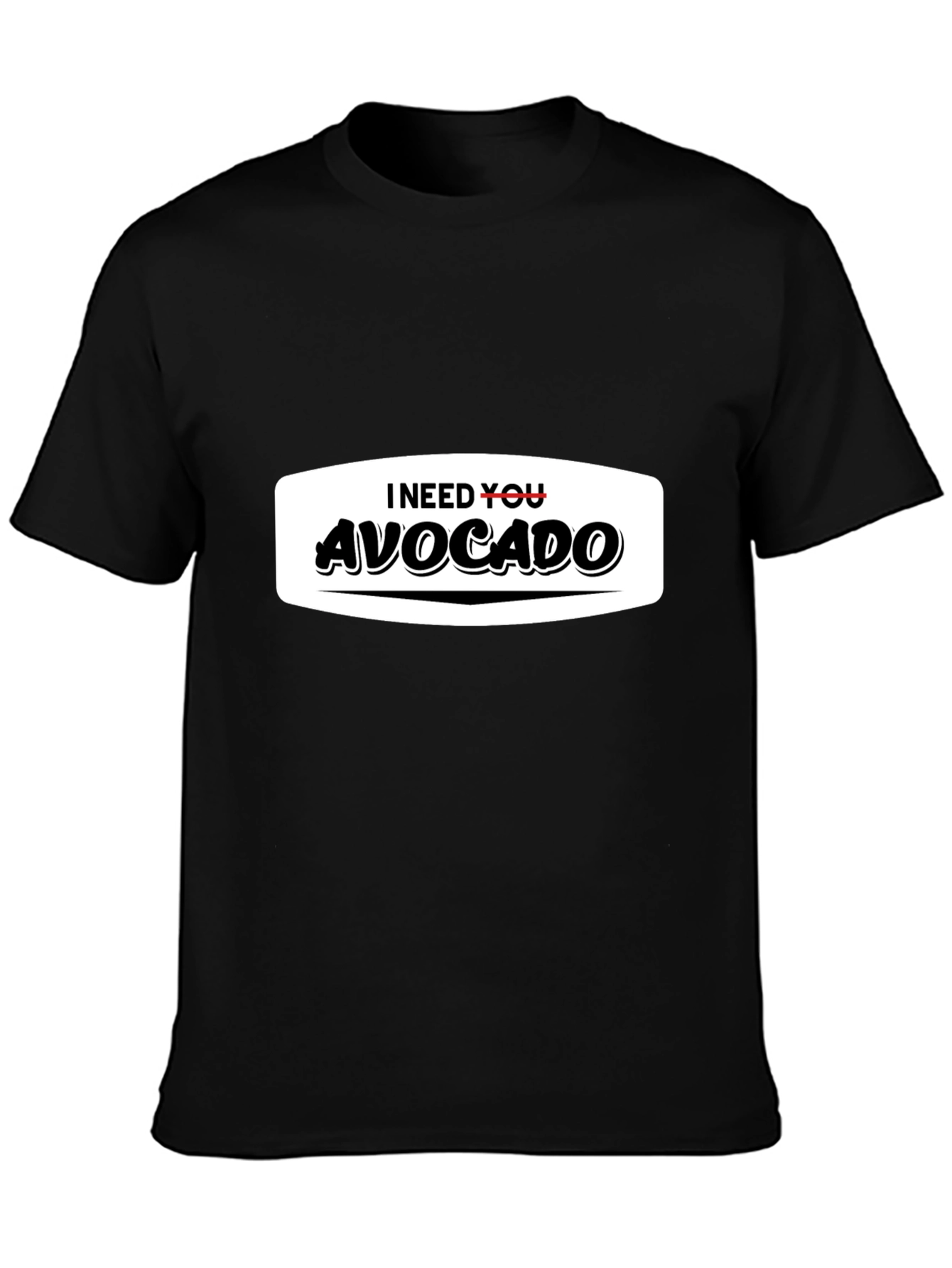 Black I Need You Avocado Funny Graphic T-Shirt view 3