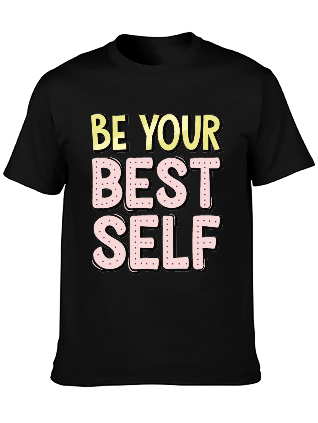 Black Be Your Best Self T-Shirt - Motivational Graphic Tee view 3