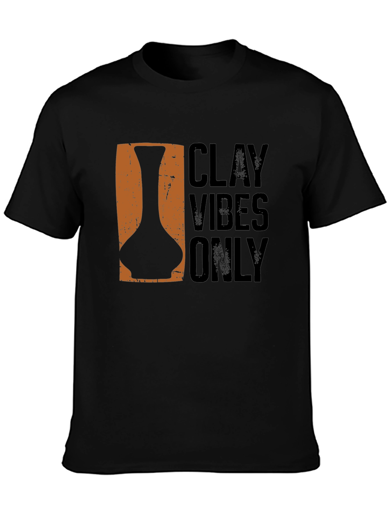 Black Clay Vibes Only Graphic T-Shirt view 3