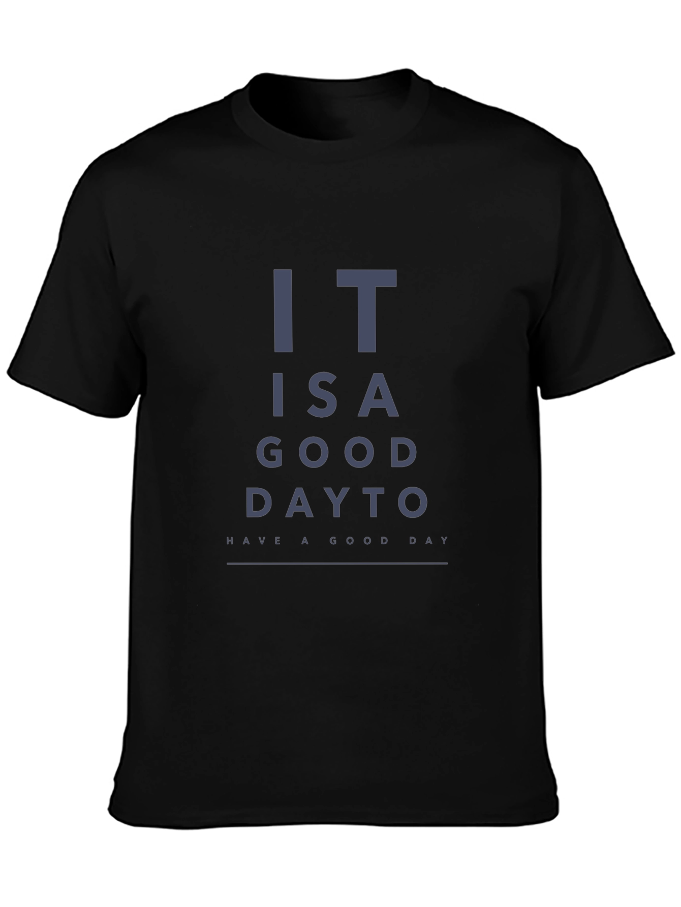 Black Humorous 'Good Day' Eye Chart Graphic Tee view 3