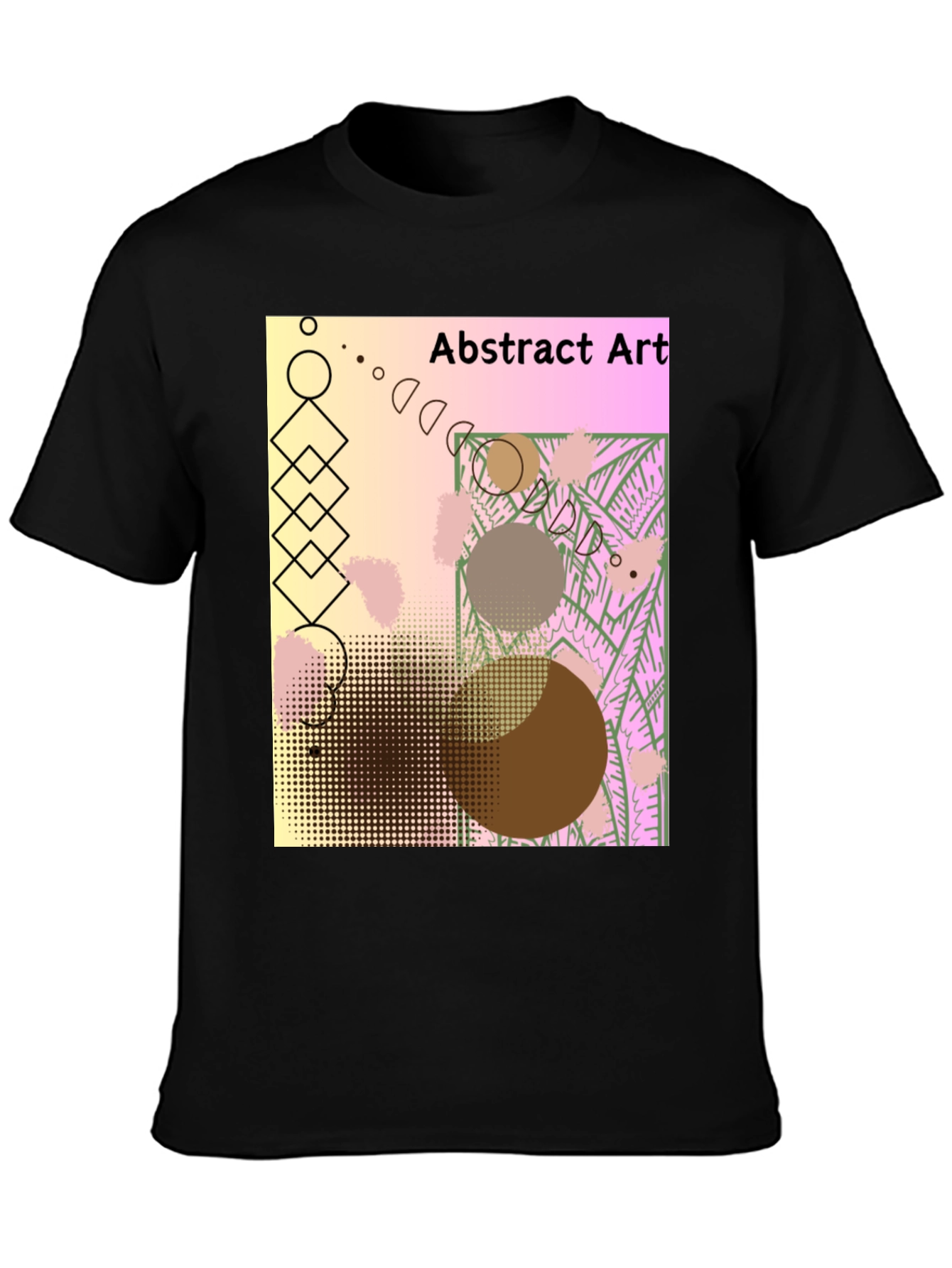 Black Abstract Art Graphic Tee - Unique Design view 3