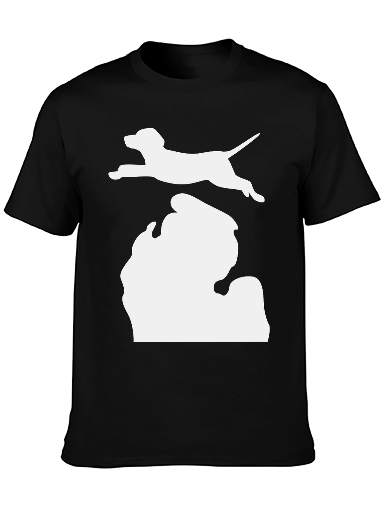 Black Michigan Dog Silhouette Tee - Black view 3