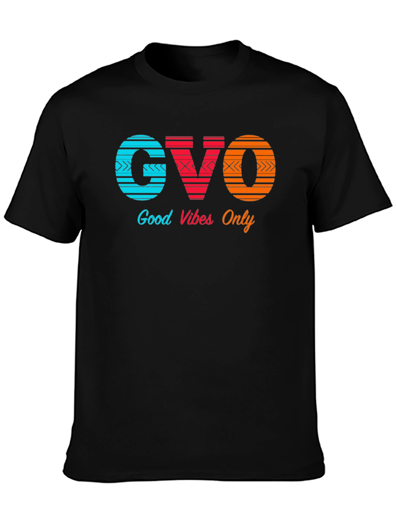 Black Good Vibes Only Graphic Tee - Trendy Design view 3