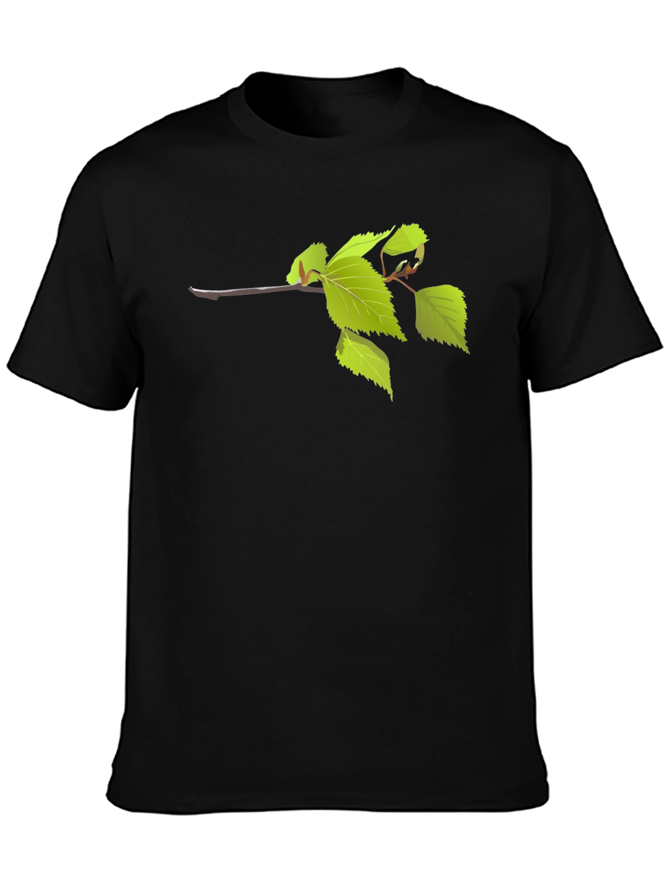 Black Nature Branch Graphic T-Shirt - Casual Comfort view 3