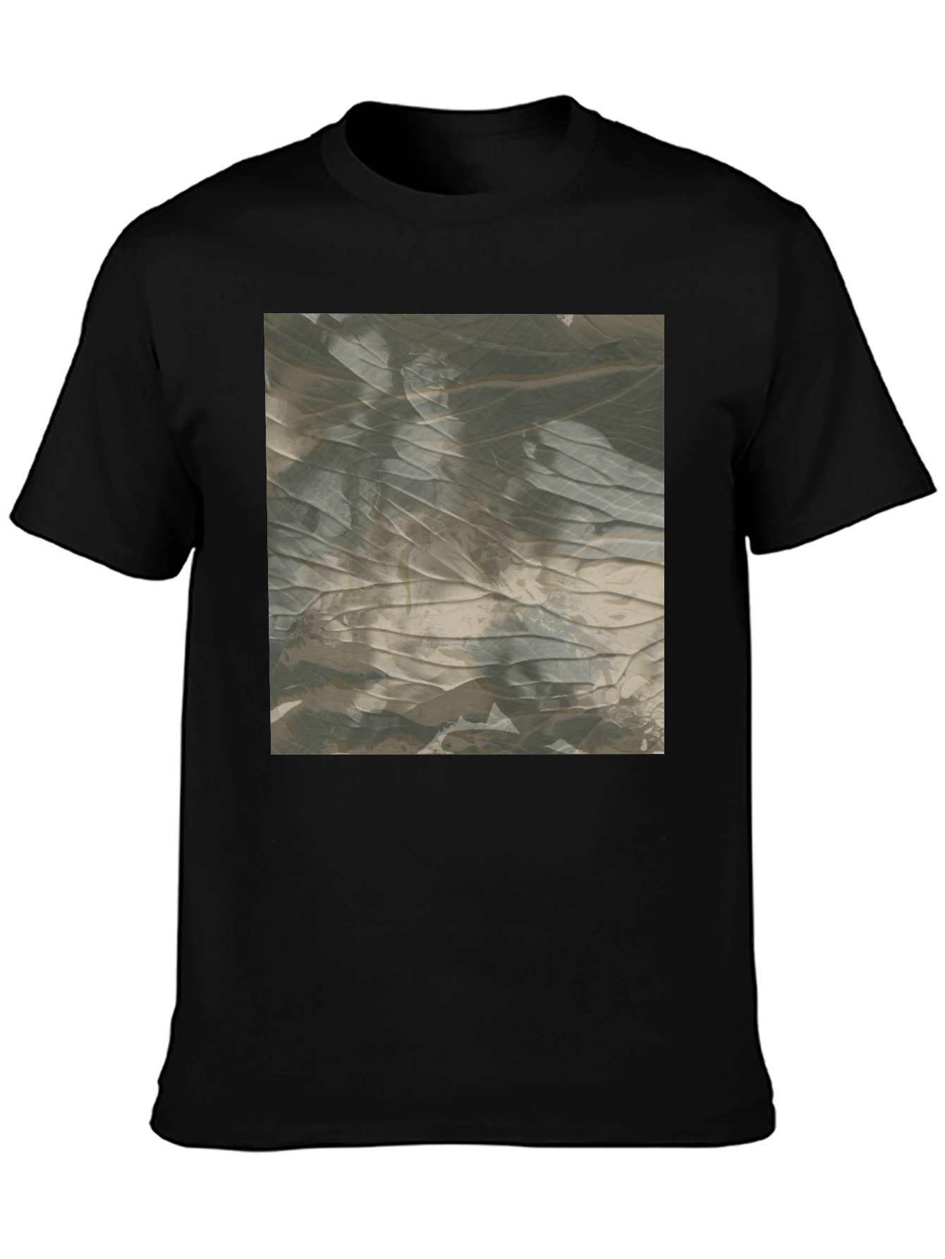 Black Abstract Pattern Black T-Shirt view 3