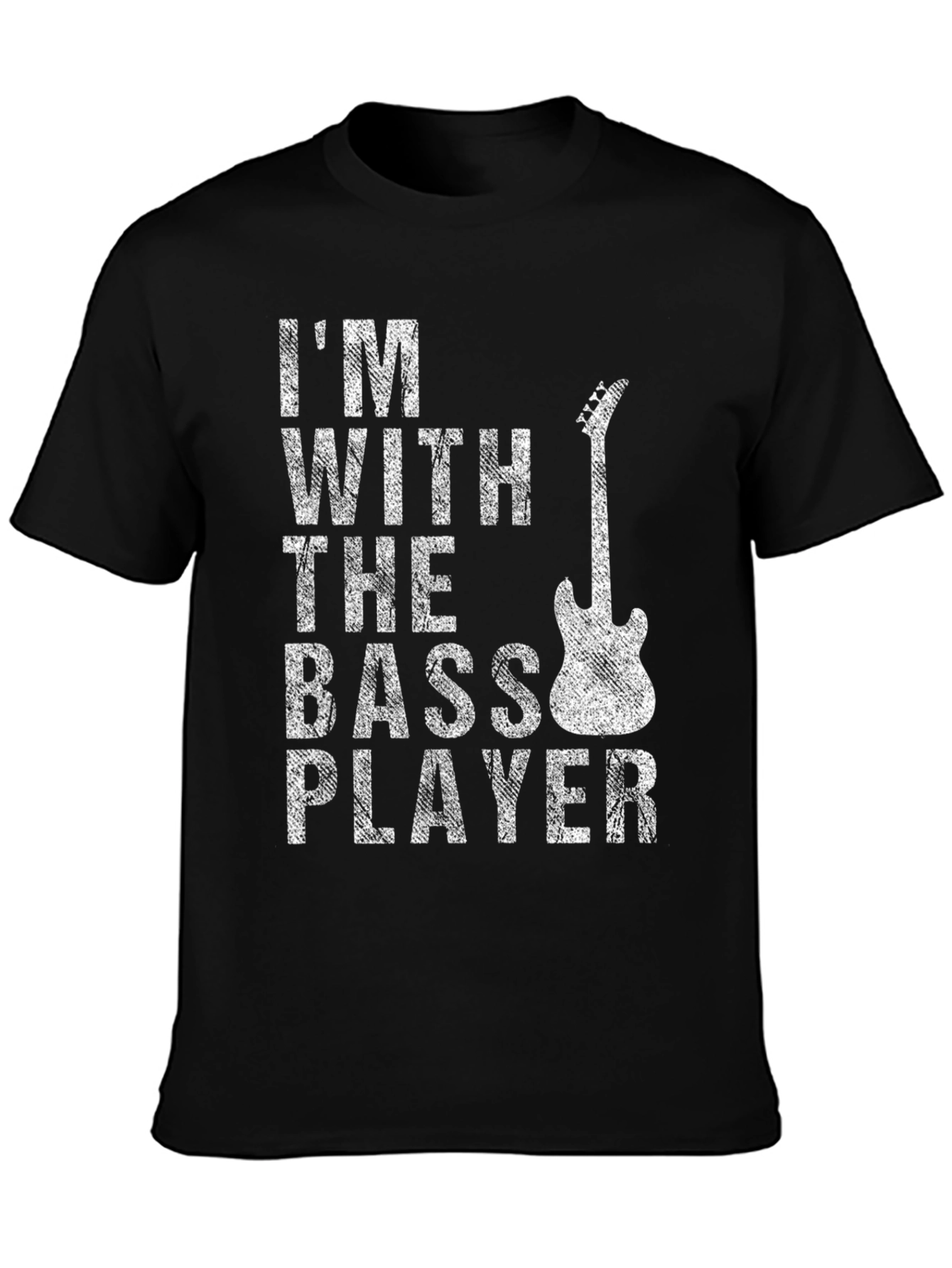Black I'm With the Bass Player Black T-Shirt view 3
