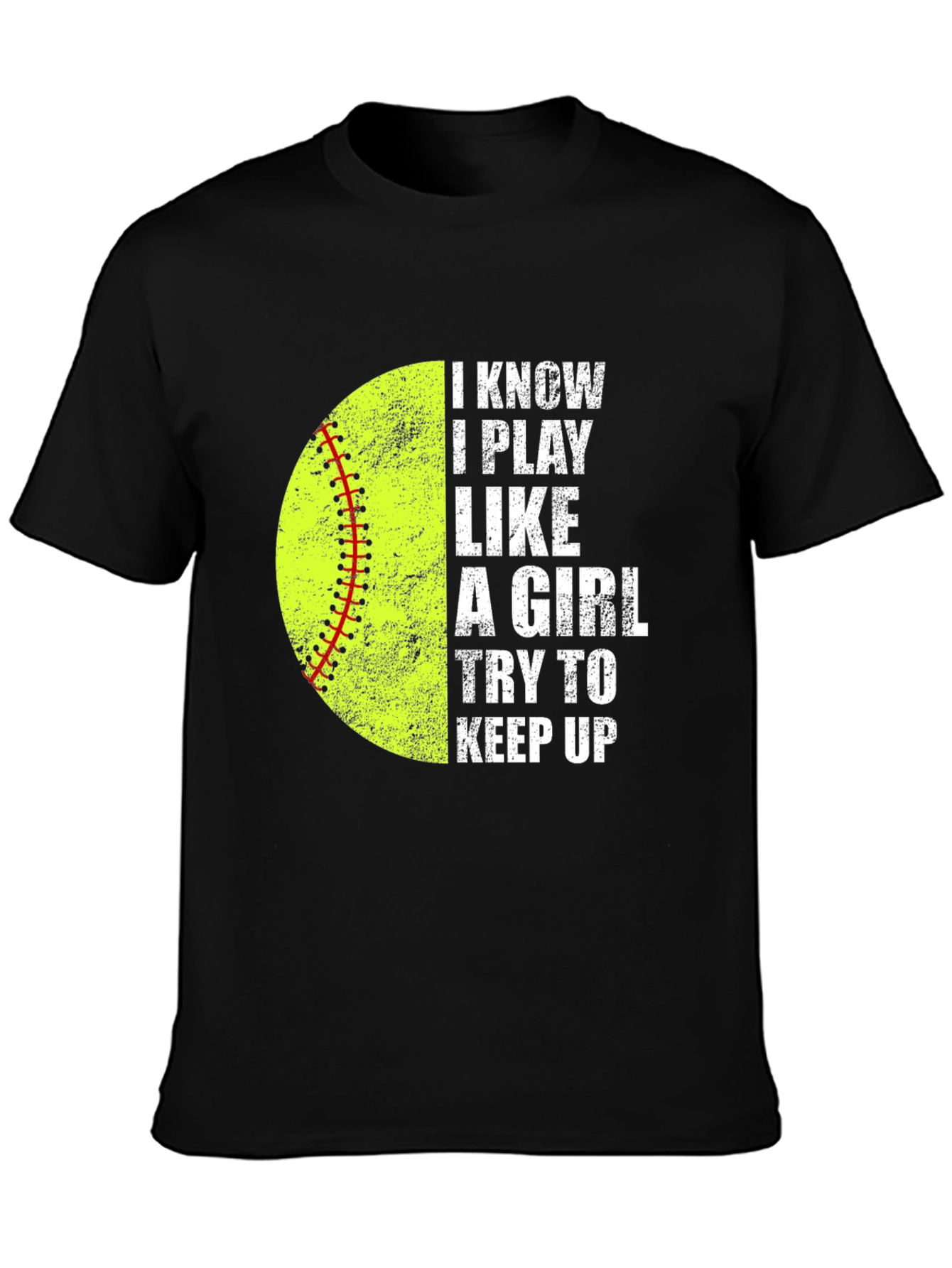 Black I Know I Play Like a Girl T-Shirt view 3