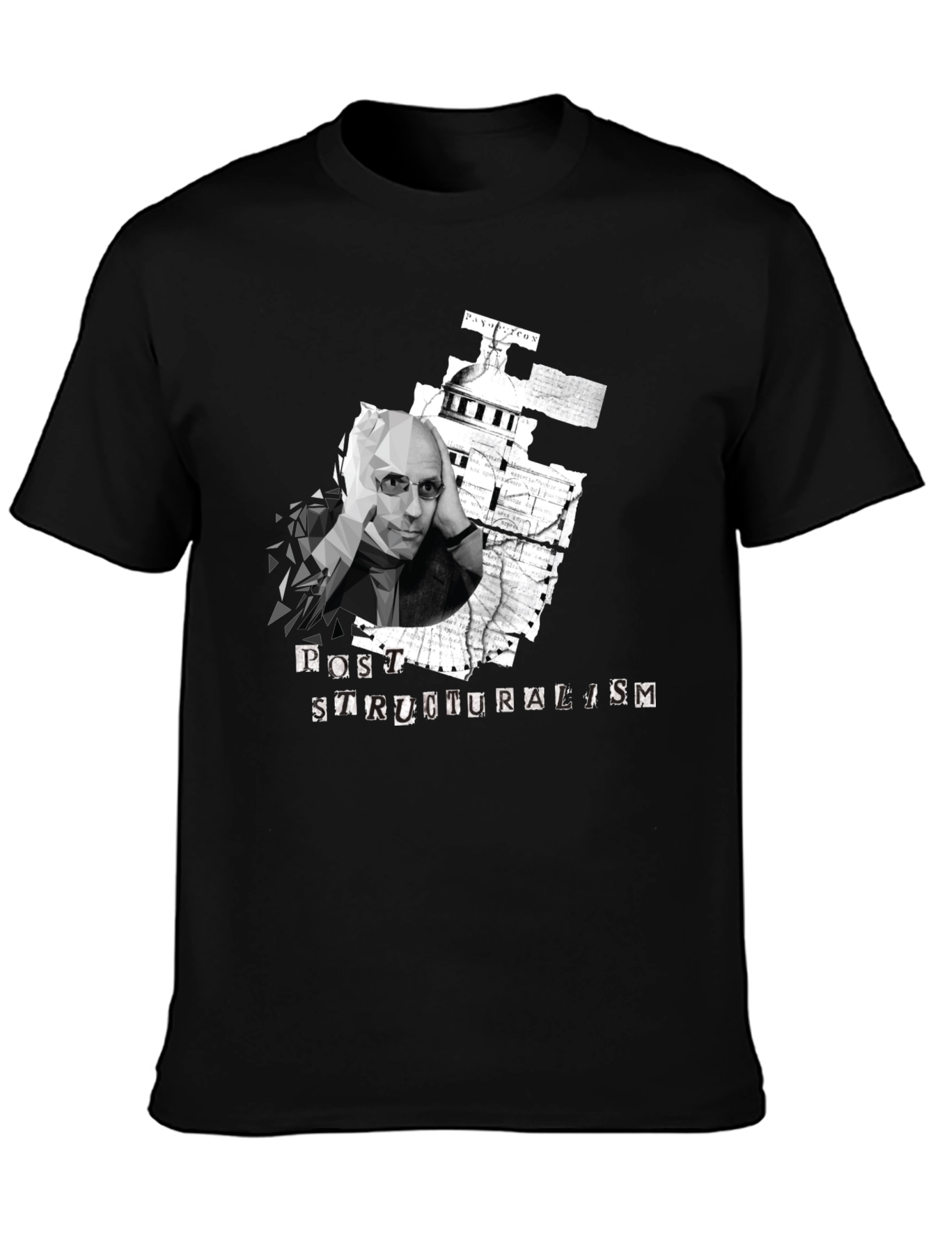 Black Post-Structuralism Graphic Black T-Shirt view 3