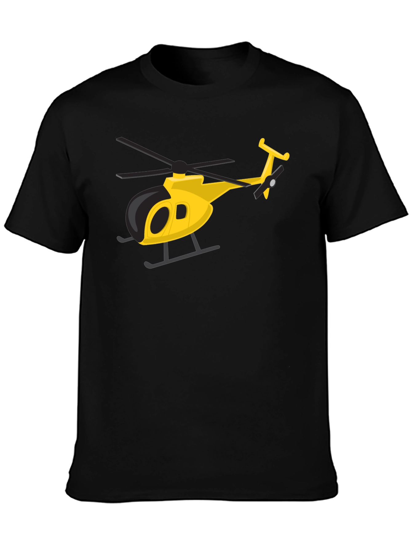 Black Helicopter Graphic Tee - Black Crew Neck view 3