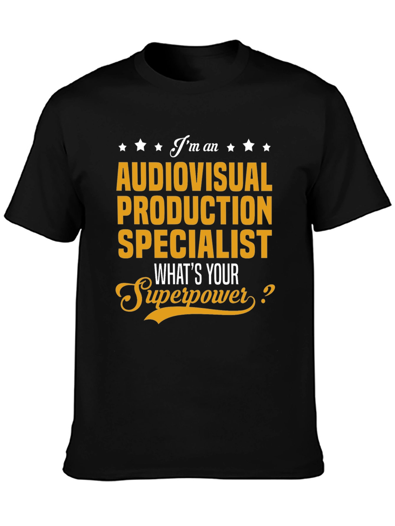 Black Audiovisual Production Specialist T-Shirt view 3