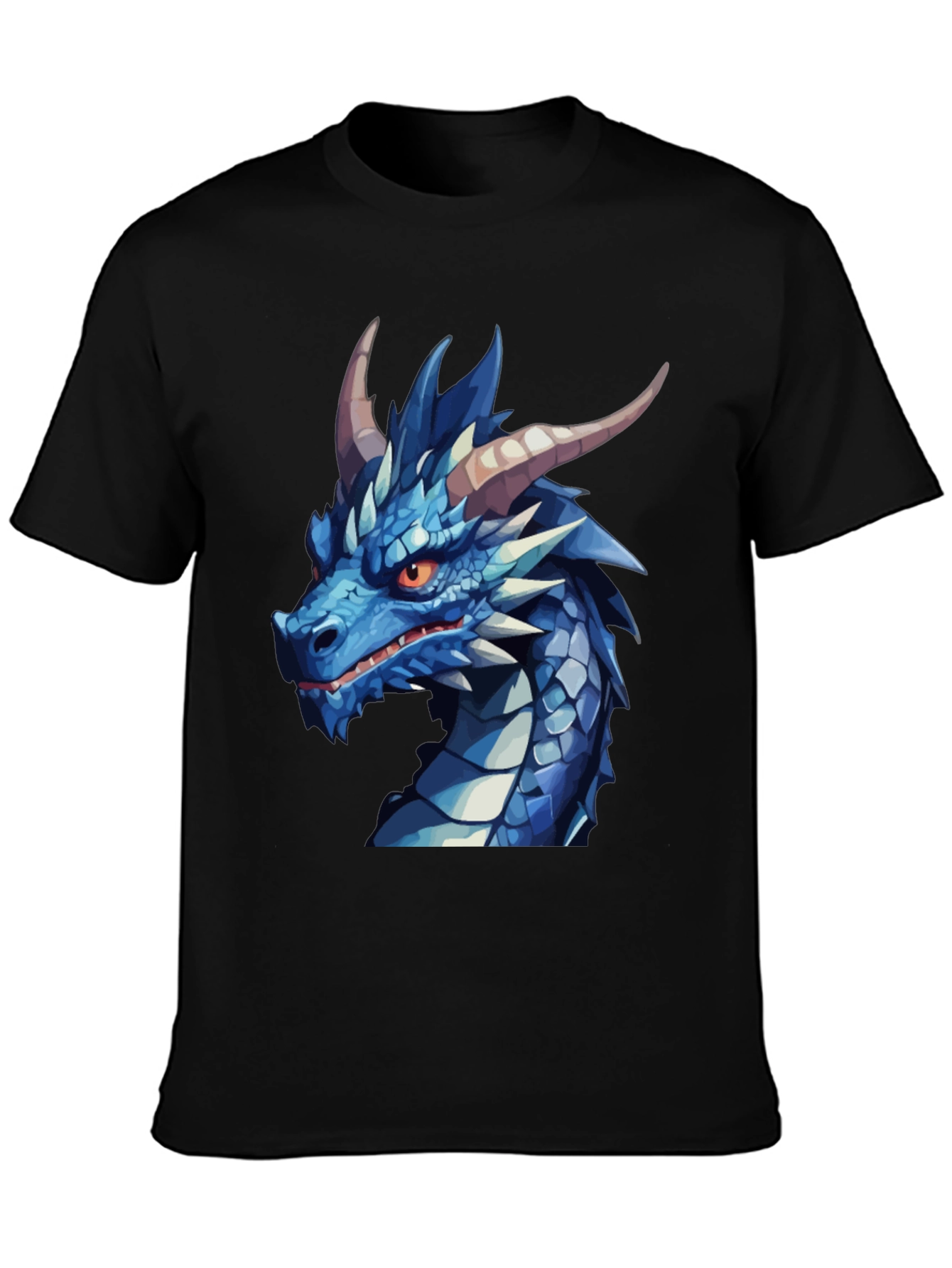 Black Dragon Graphic Tee - Black Cotton Blend T-Shirt view 3