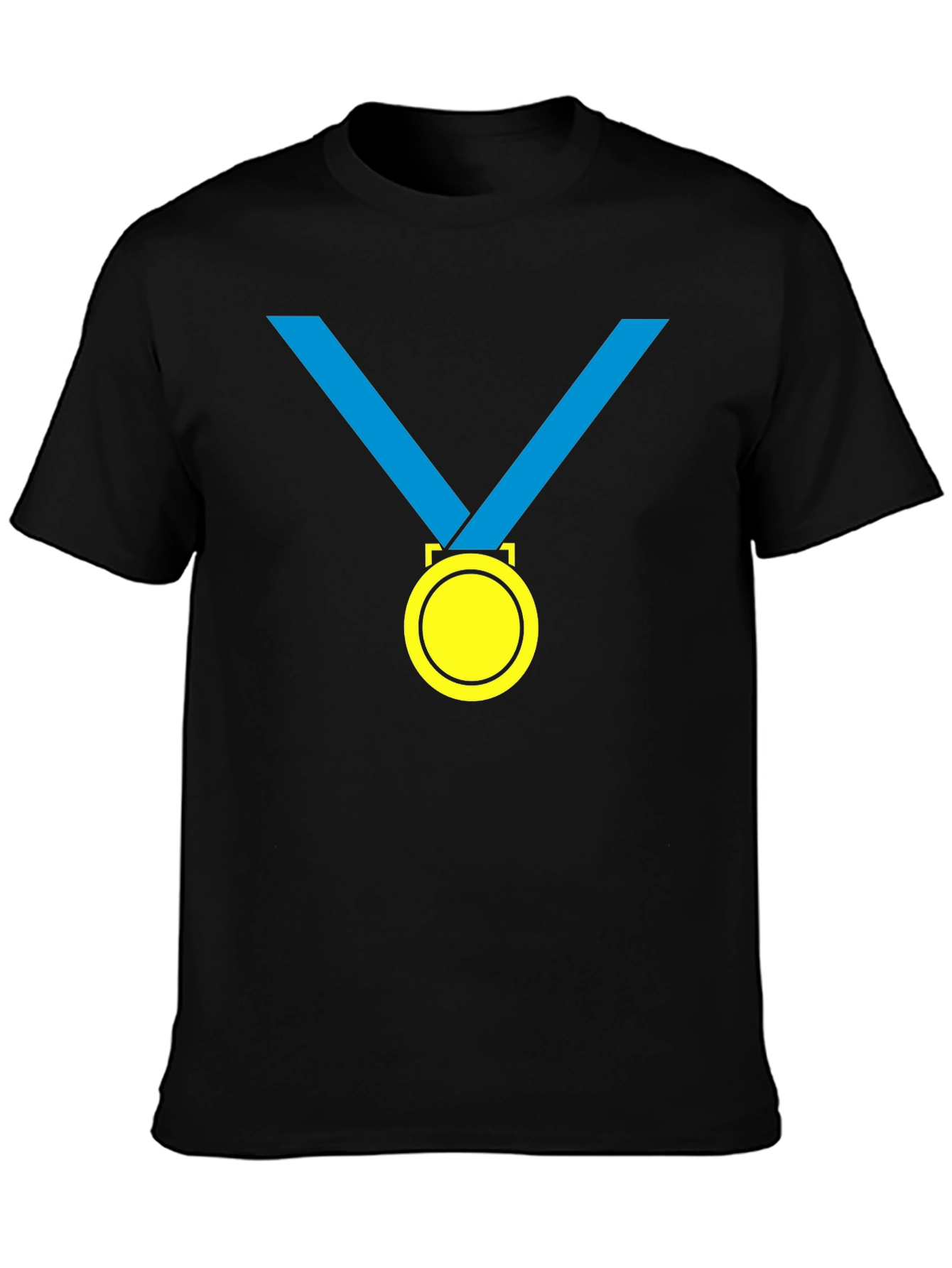 Black Winner's Medal Graphic Tee - Black Cotton T-Shirt view 3