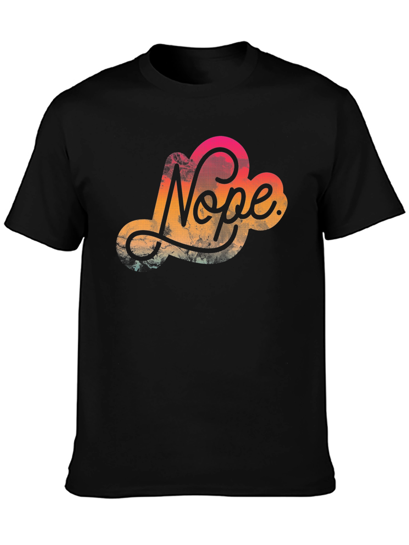 Black Nope Graphic Tee - Casual Black T-Shirt view 3
