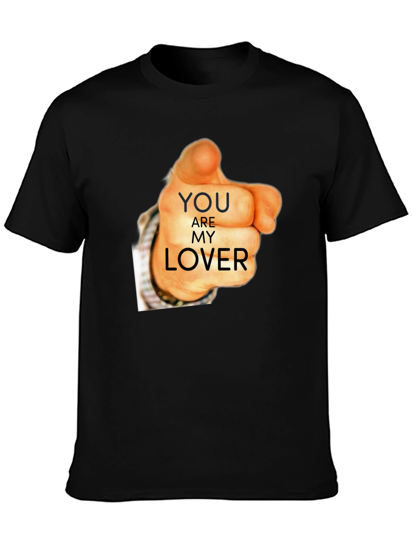 Black You Are My Lover Graphic Tee - Black Cotton T-Shirt view 3