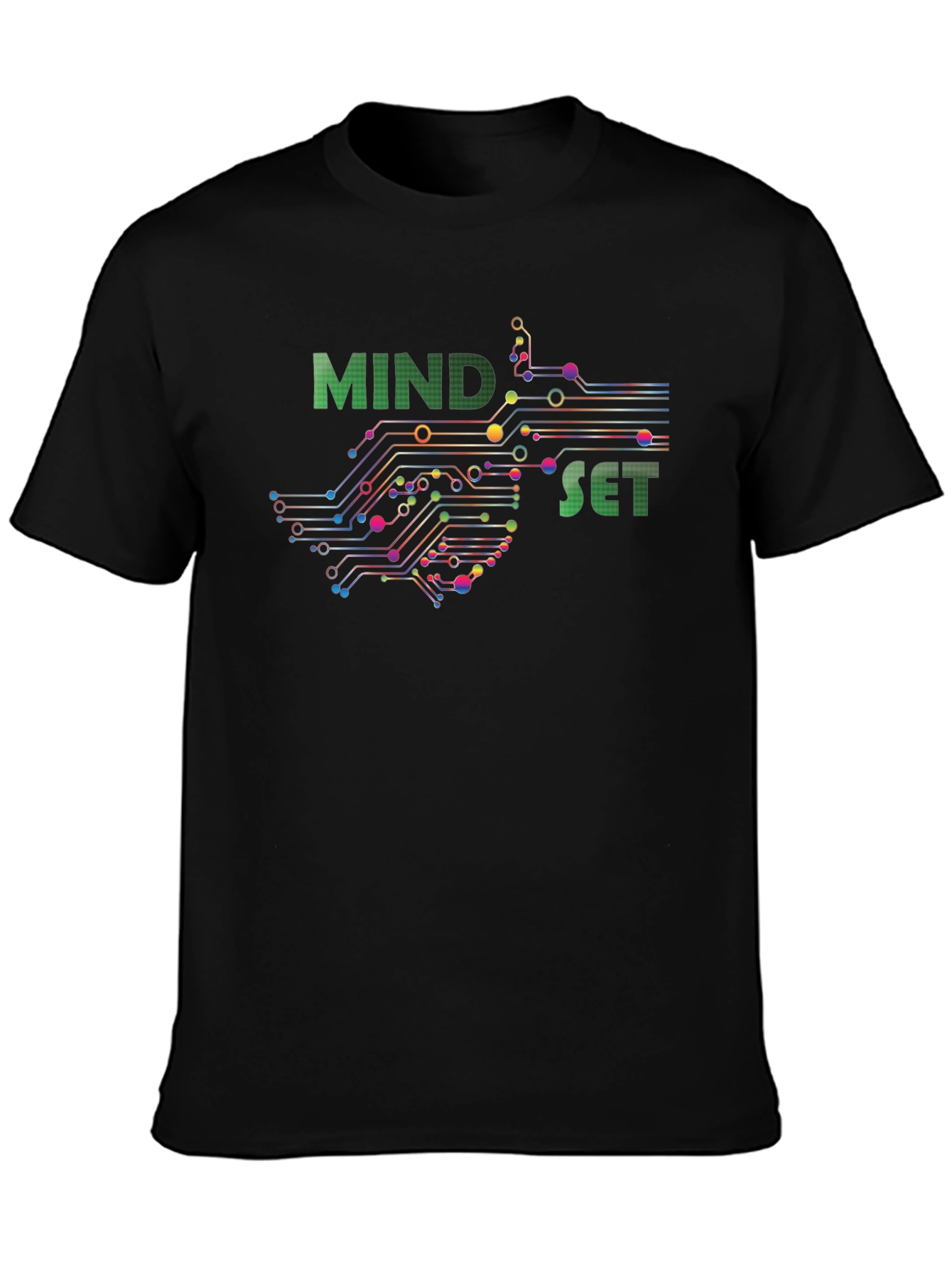 Black Mindset Circuit Graphic T-Shirt - Tech Inspired view 3