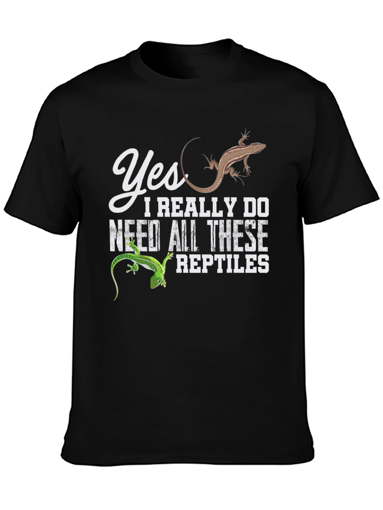 Black Reptile Lover T-Shirt - Funny Lizard Tee view 3