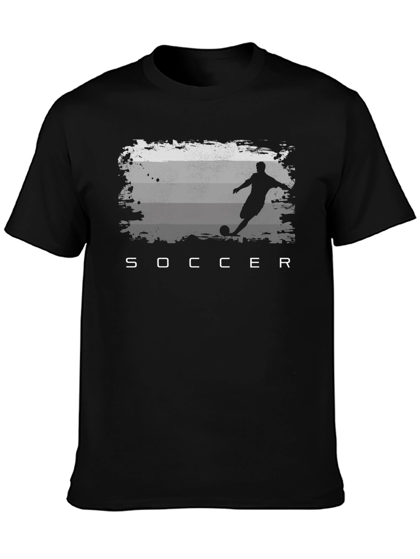 Black Soccer Graphic Tee - Stylish Sport T-Shirt view 3