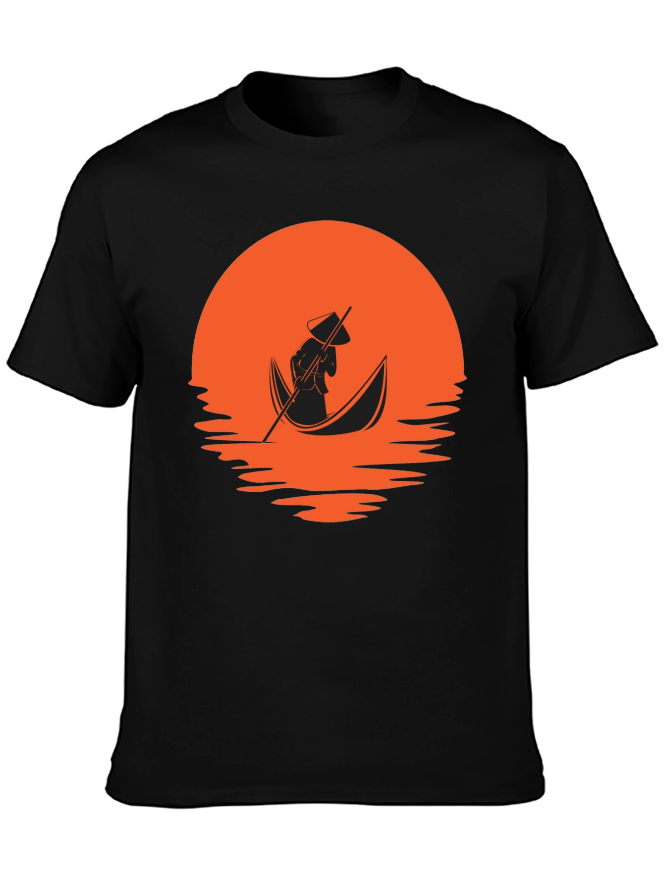 Black Sunset Boat Ride Graphic Tee - Black view 3