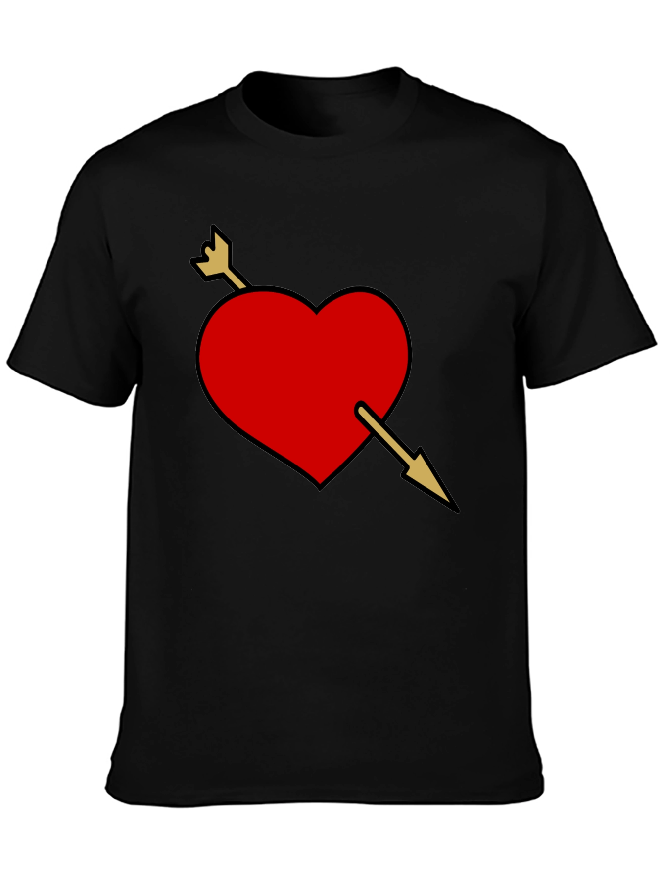 Black Heart Arrow Graphic Black Tee view 3