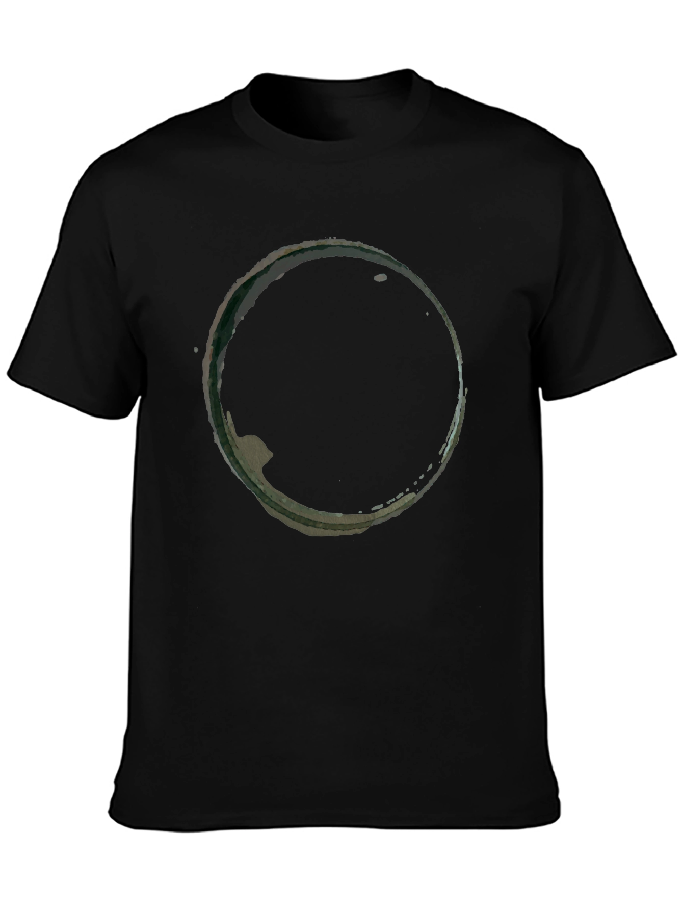 Black Abstract Circle Graphic Black T-Shirt view 3