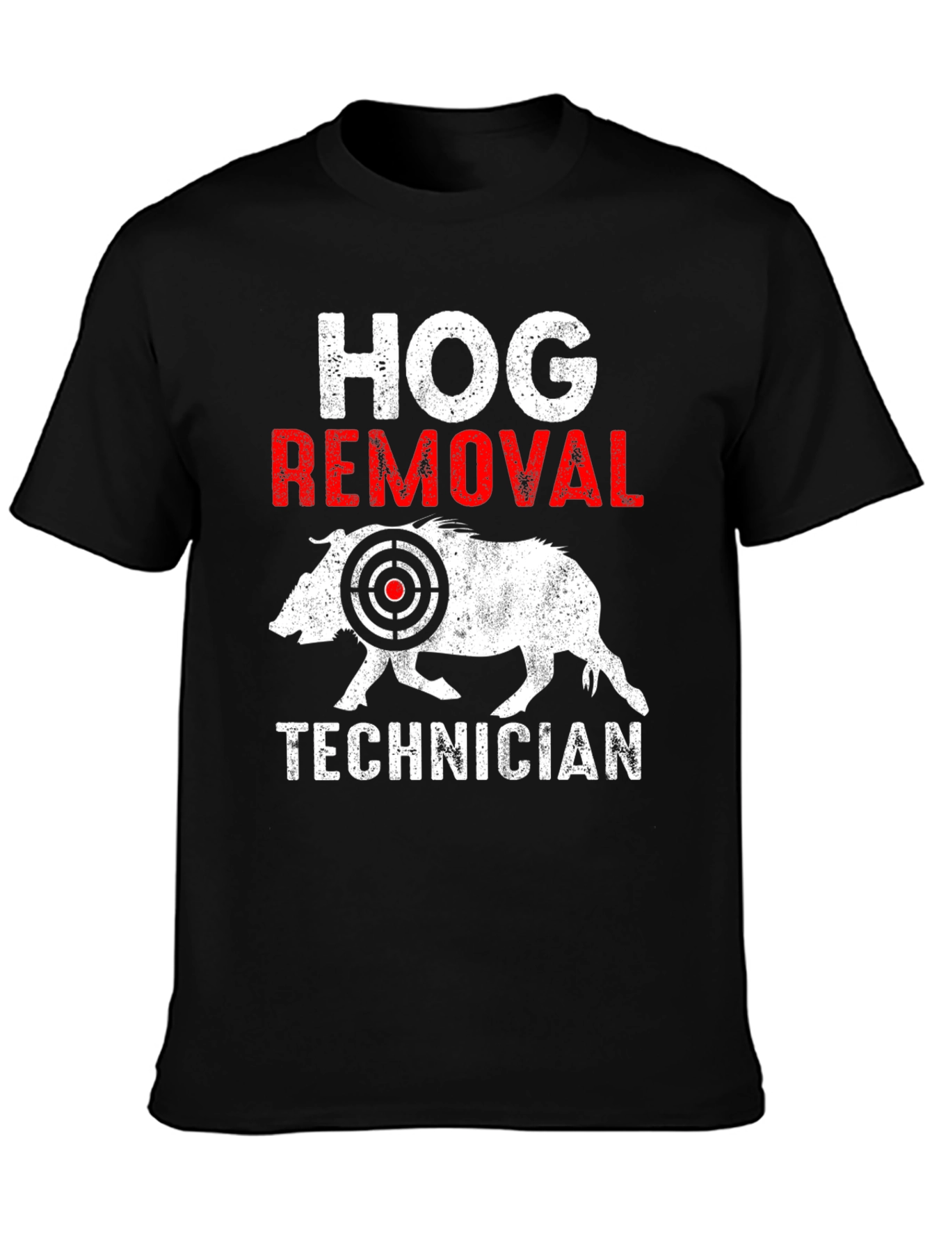 Black Hog Removal Technician T-Shirt view 3