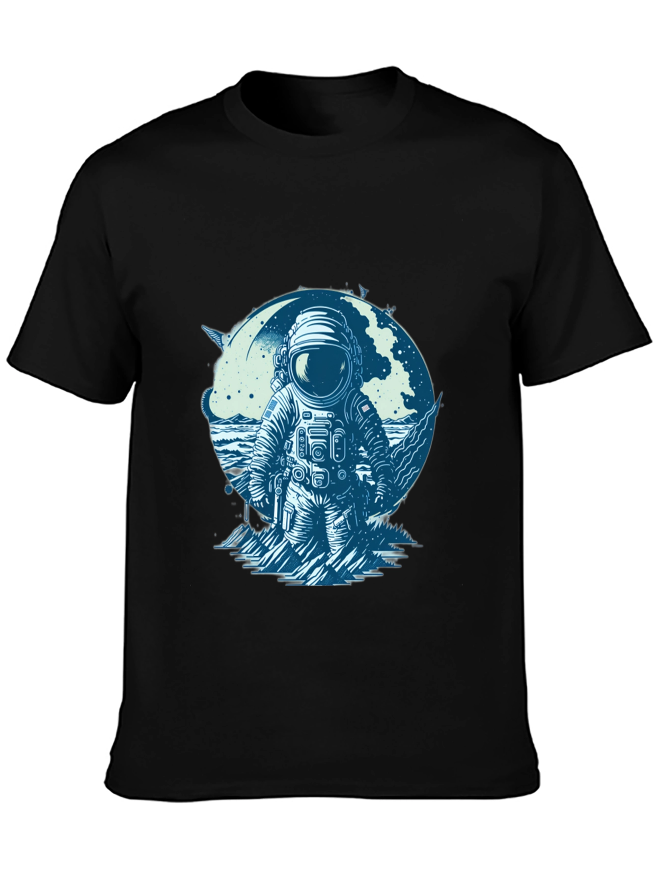 Black Astronaut Graphic Tee - Space Explorer T-Shirt view 3