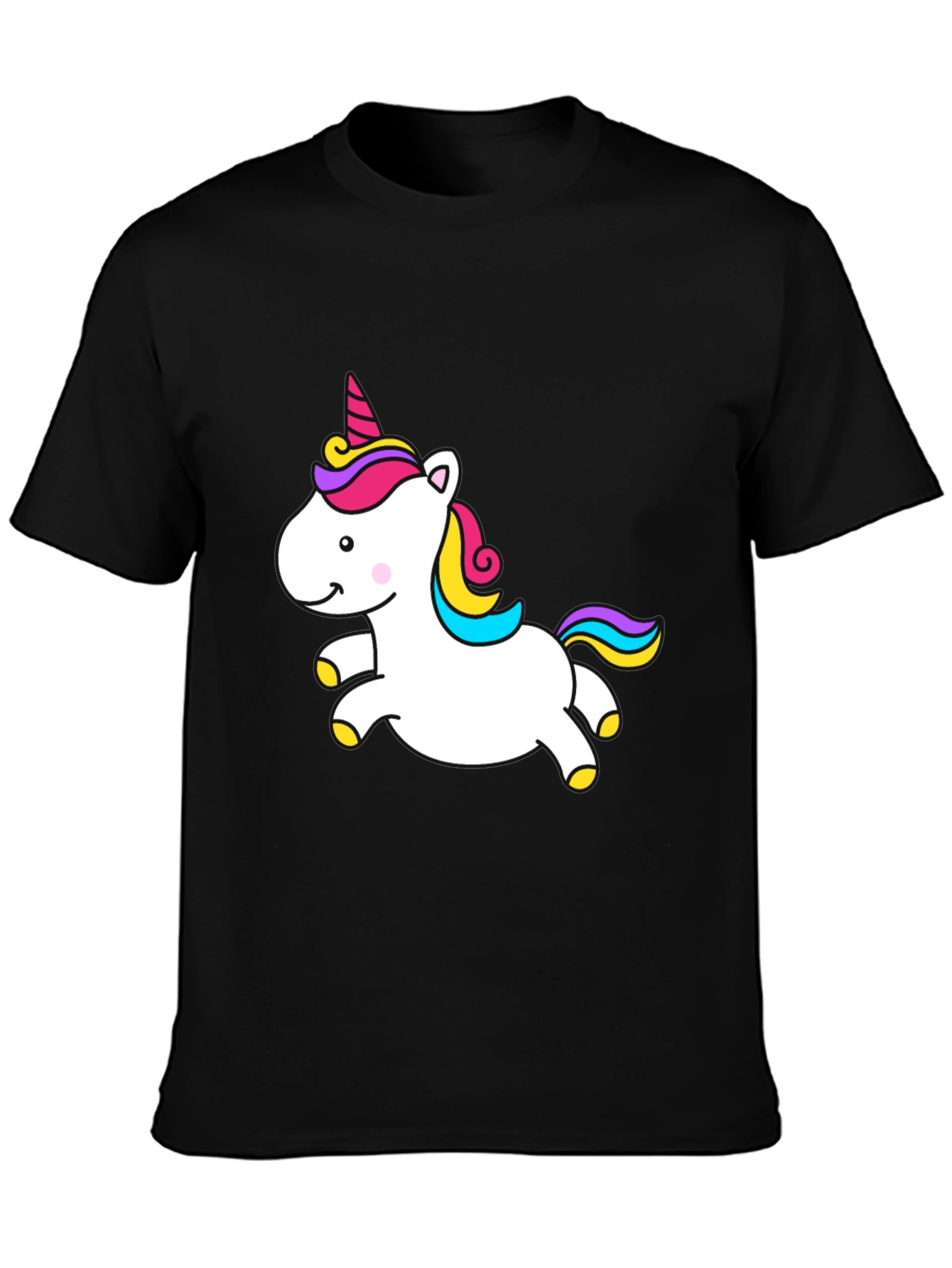 Black Unicorn Graphic Tee - Black Cotton Blend view 3