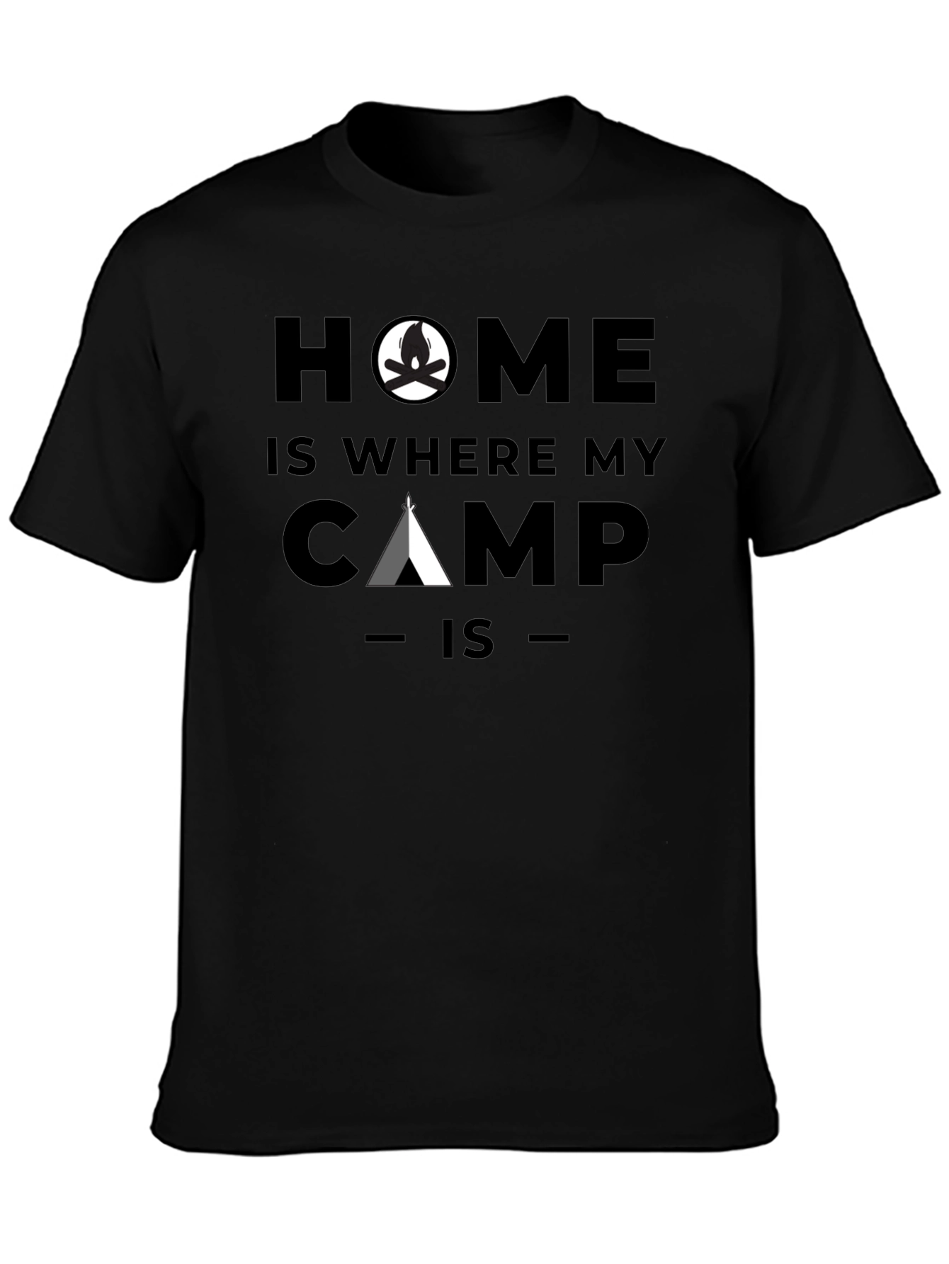 Black Home is Where My Camp Is T-Shirt view 3