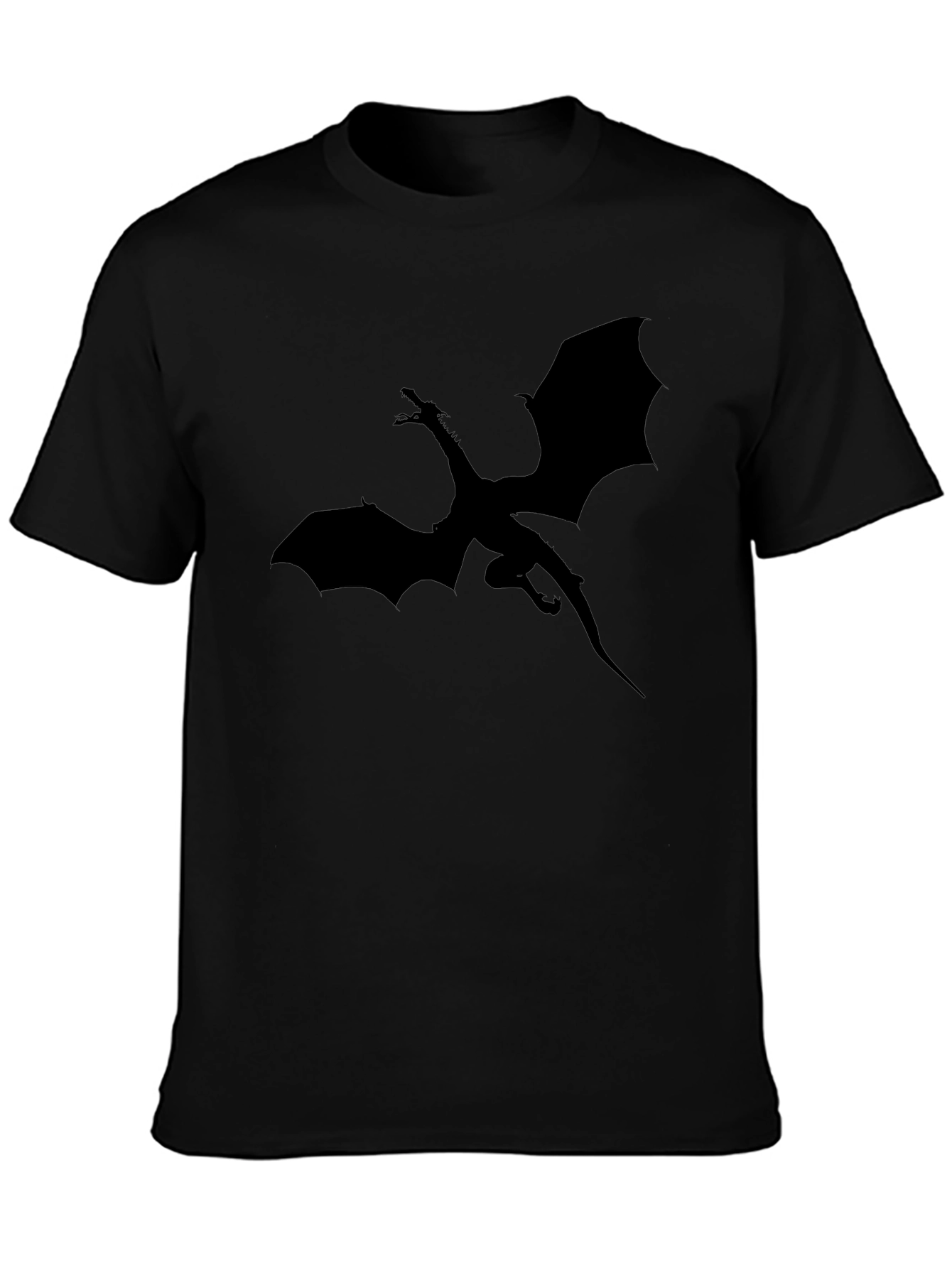 Black Dragon Silhouette Graphic T-Shirt - Black view 3