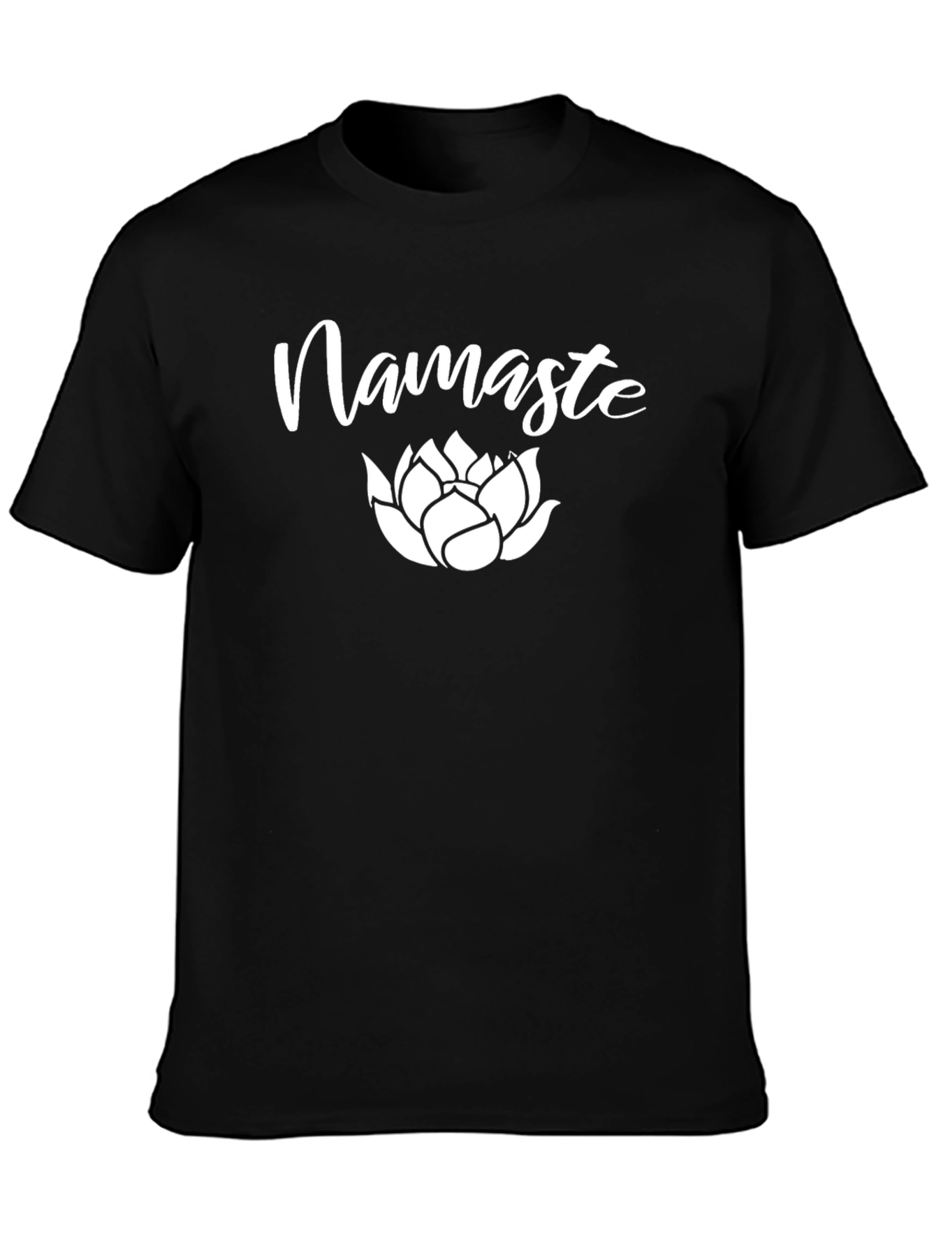 Black Namaste Lotus Black Graphic T-Shirt view 3