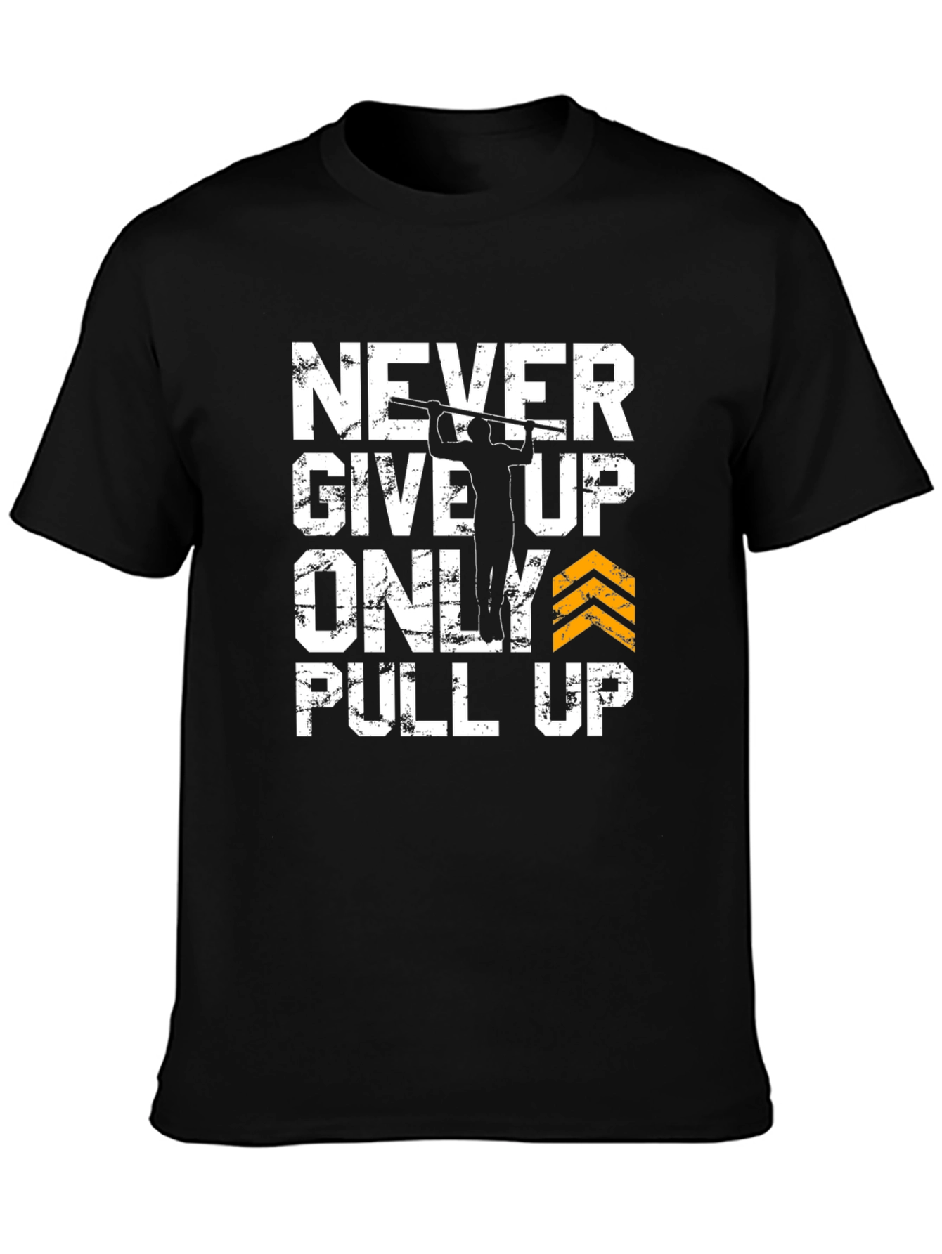 Black Never Give Up Pull Up Graphic Tee view 3